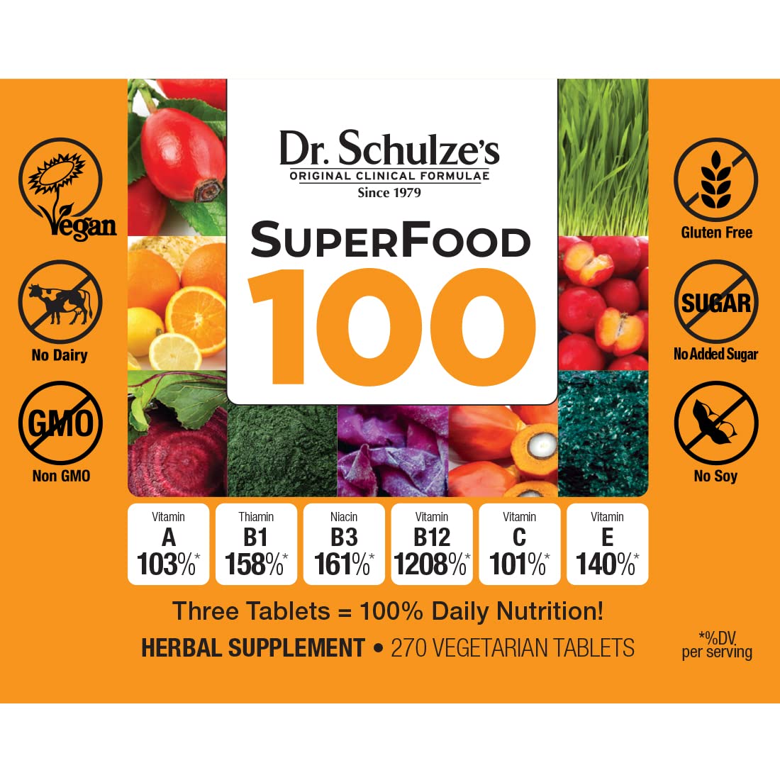 Dr. Schulze's | SuperFood 100 | Vitamin & Mineral Herbal Concentrate | Dietary Supplement Dr. Schulze's Au supplements