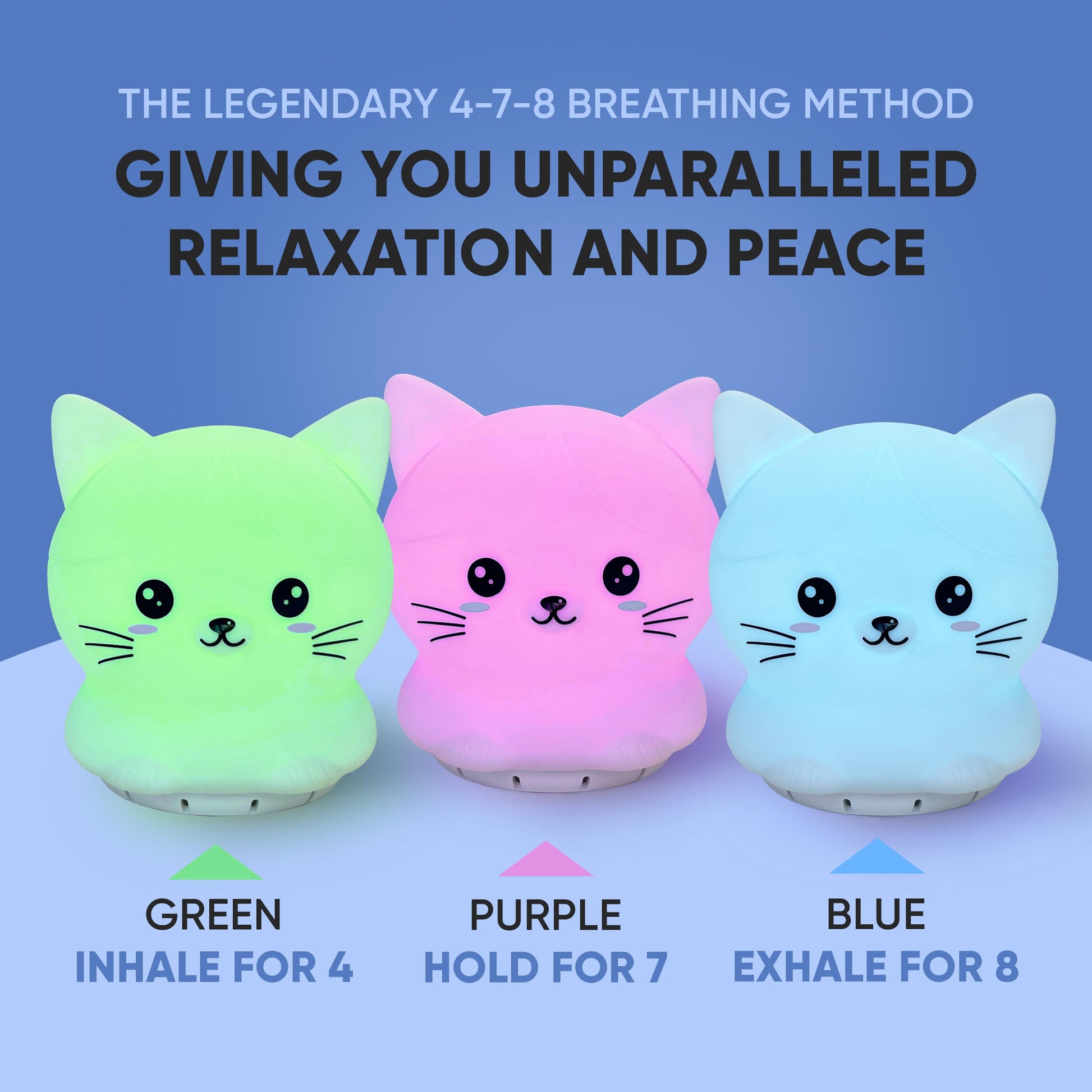 Mindfulness 'Breathing Kitty' | 4-7-8 Guided Visual Meditation Breathing Light | 3 in 1 Device Rainlax Au supplements