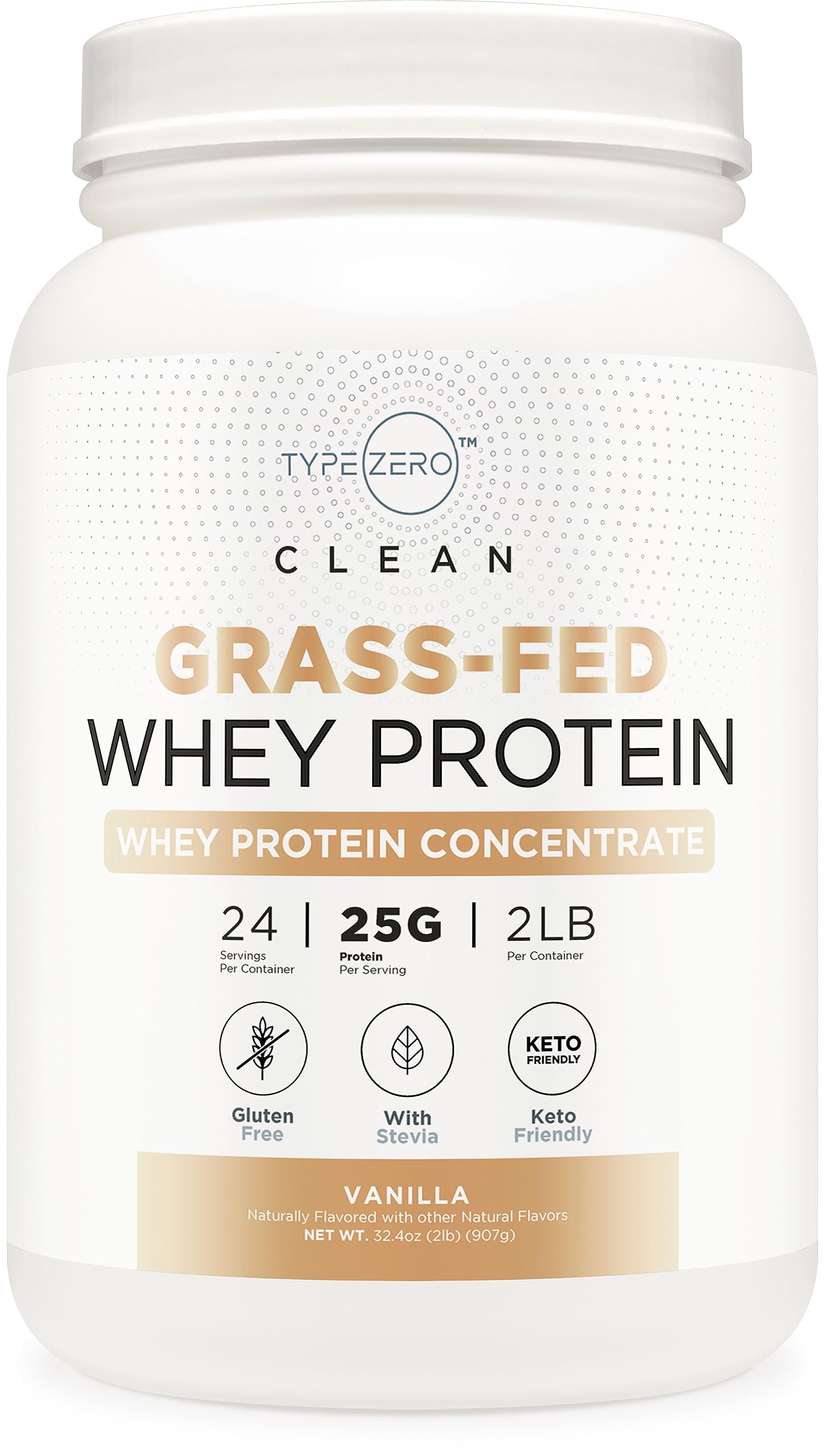 Type Zero Grass Fed Whey Protein Concentrate Powder (Vanilla, 2LBS) - Gluten Free Type Zero Au supplements