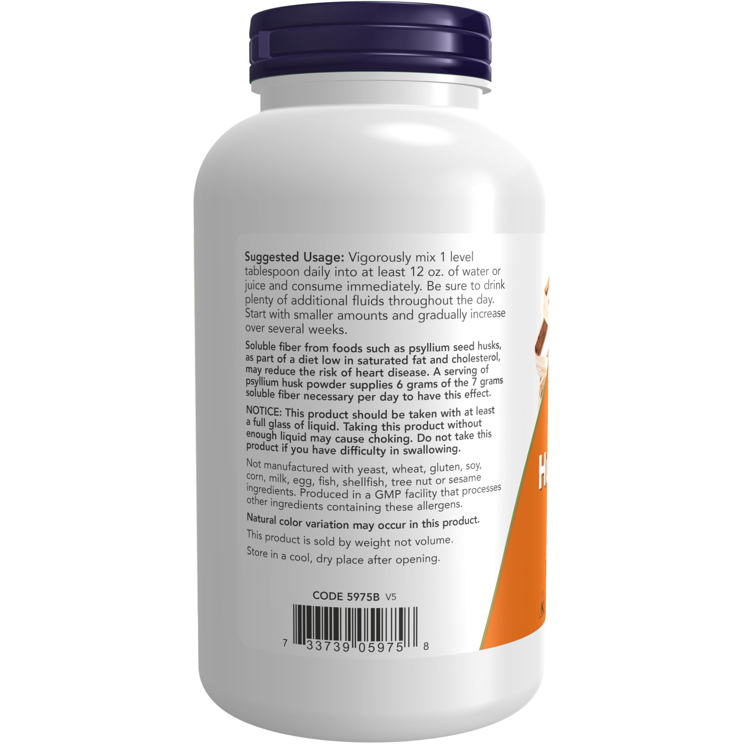 NOW Supplements, Psyllium Husk Powder, Non-GMO Project Verified, Soluble Fiber NOW Au supplements