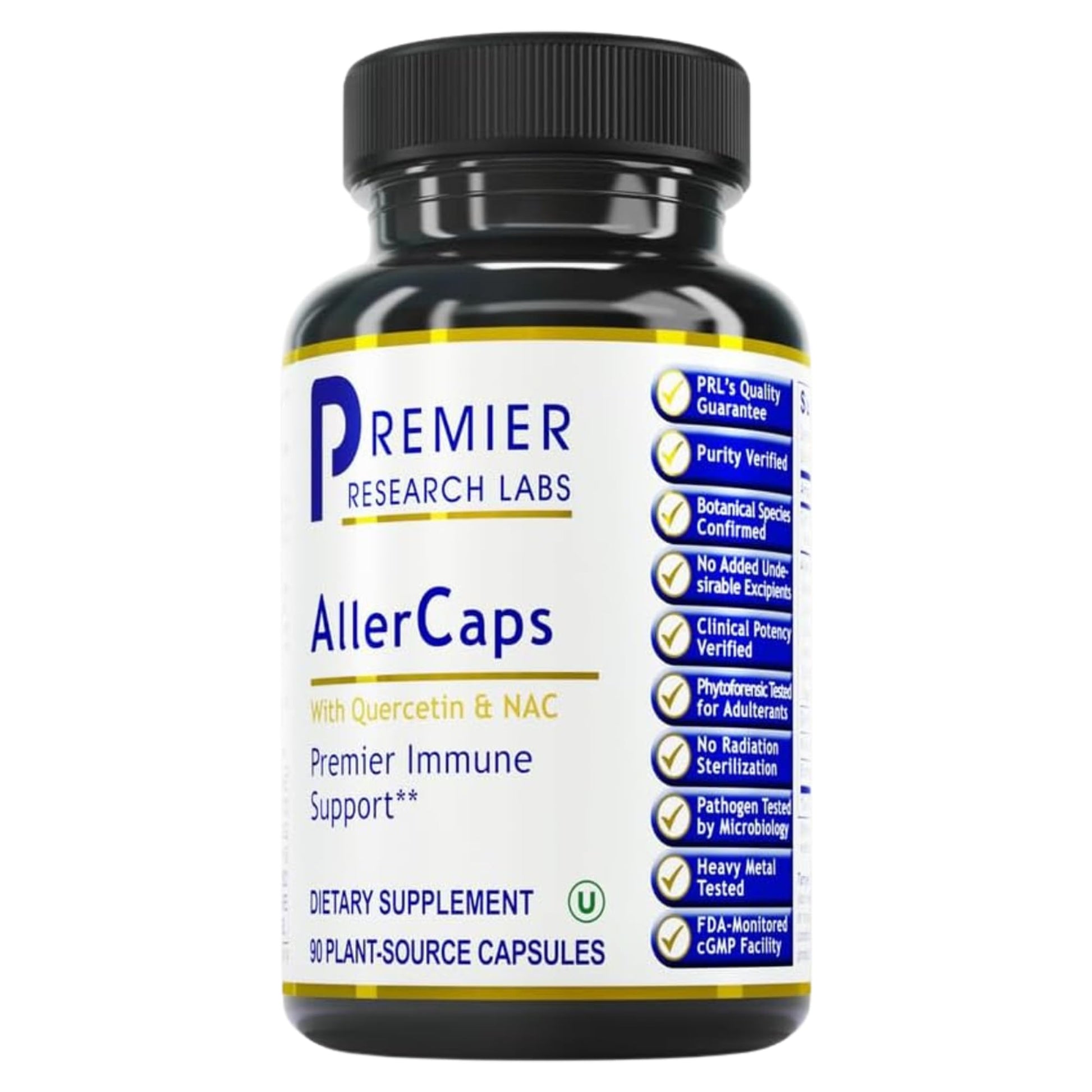 Premier Research Labs AllerCaps - A Lung Health Supplement with NAC/N-Acetyl Cysteine, Featuring Bromelain, Reishi Mushroom & Quertecin, Immune Support Formula - 60 Vegetarian Capsules Premier Research Labs Au supplements