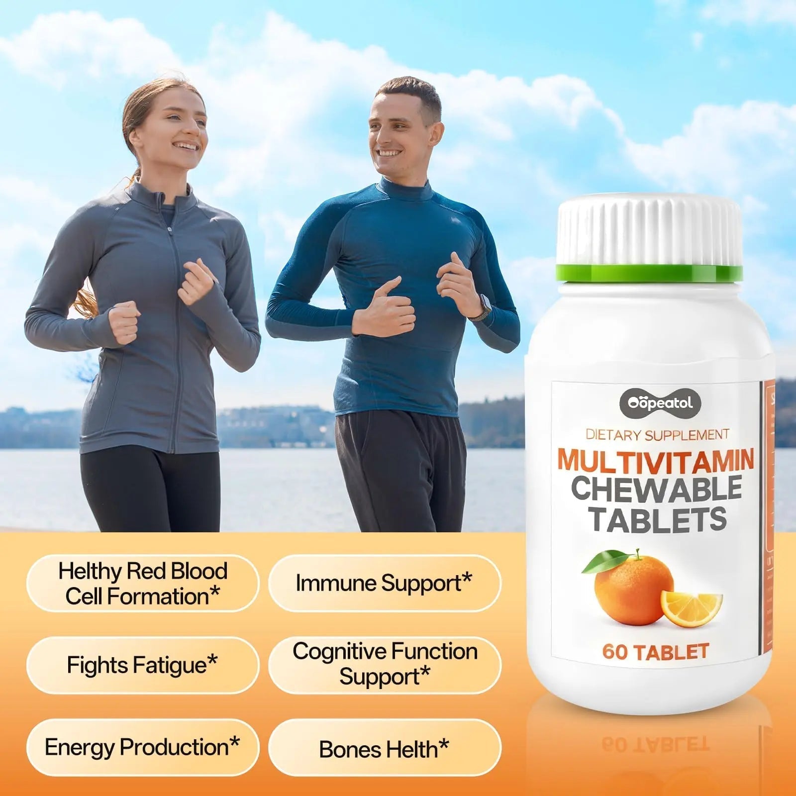 Oopeatol Multivitamin for Adults with Vitamin C, D3 & B Vitamins | Daily Increase Body Protection, Energy & Bone and Joint Equilibrium and Health | Oopeatol Au supplements