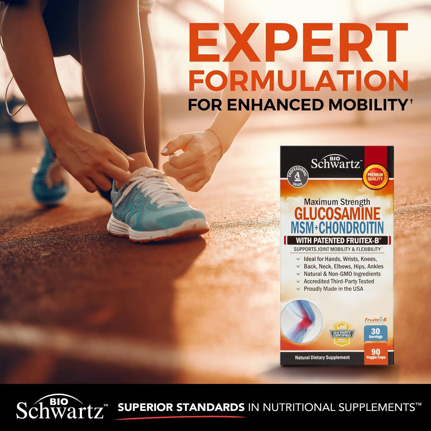 Glucosamine Chondroitin MSM 2110mg - Joint Support Supplement with Turmeric BioSchwartz Au supplements