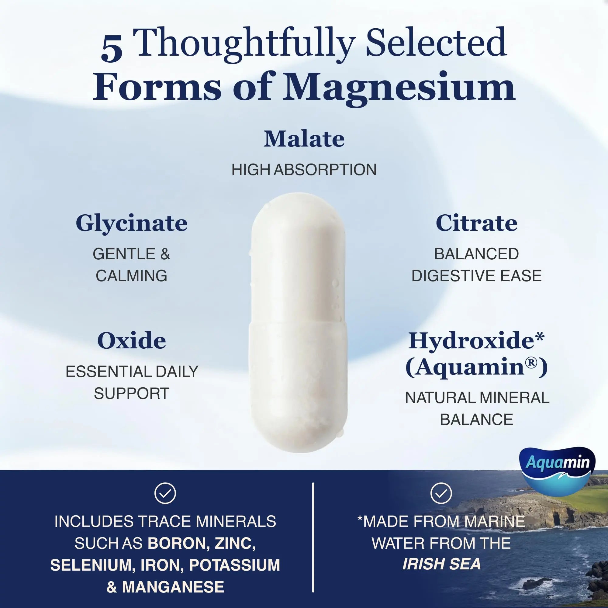 ZnS Health Spectrum 5 Magnesium Complex for Women & Men – 5 Magnesium Complex Supplement with Glycinate, Malate, Citrate & Hydroxide for Sleep, Muscle Recovery & Calm – 500mg Vegan – 60 Capsules ZnS Health Au supplements