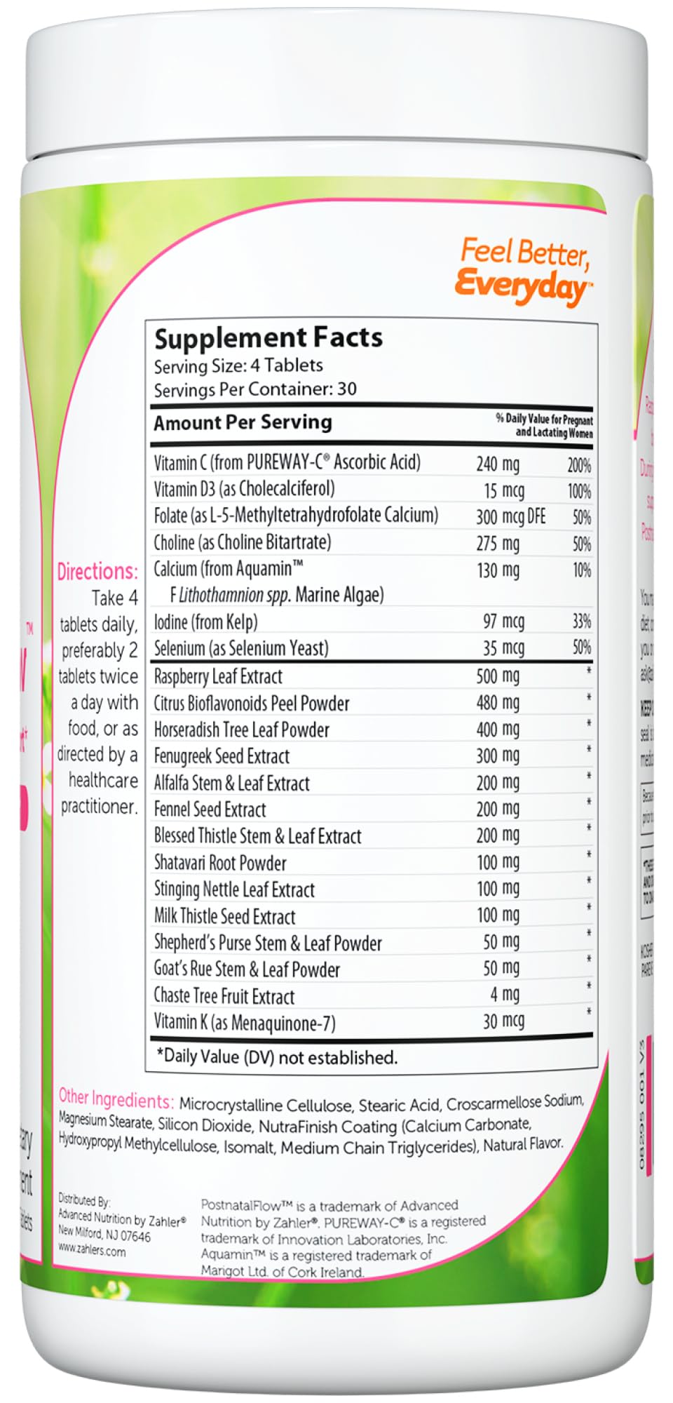 Zahler Postnatal Flow for Advanced Lactation Support, Breastfeeding + Postnatal Support, 120 Tablets. Zahler Au supplements