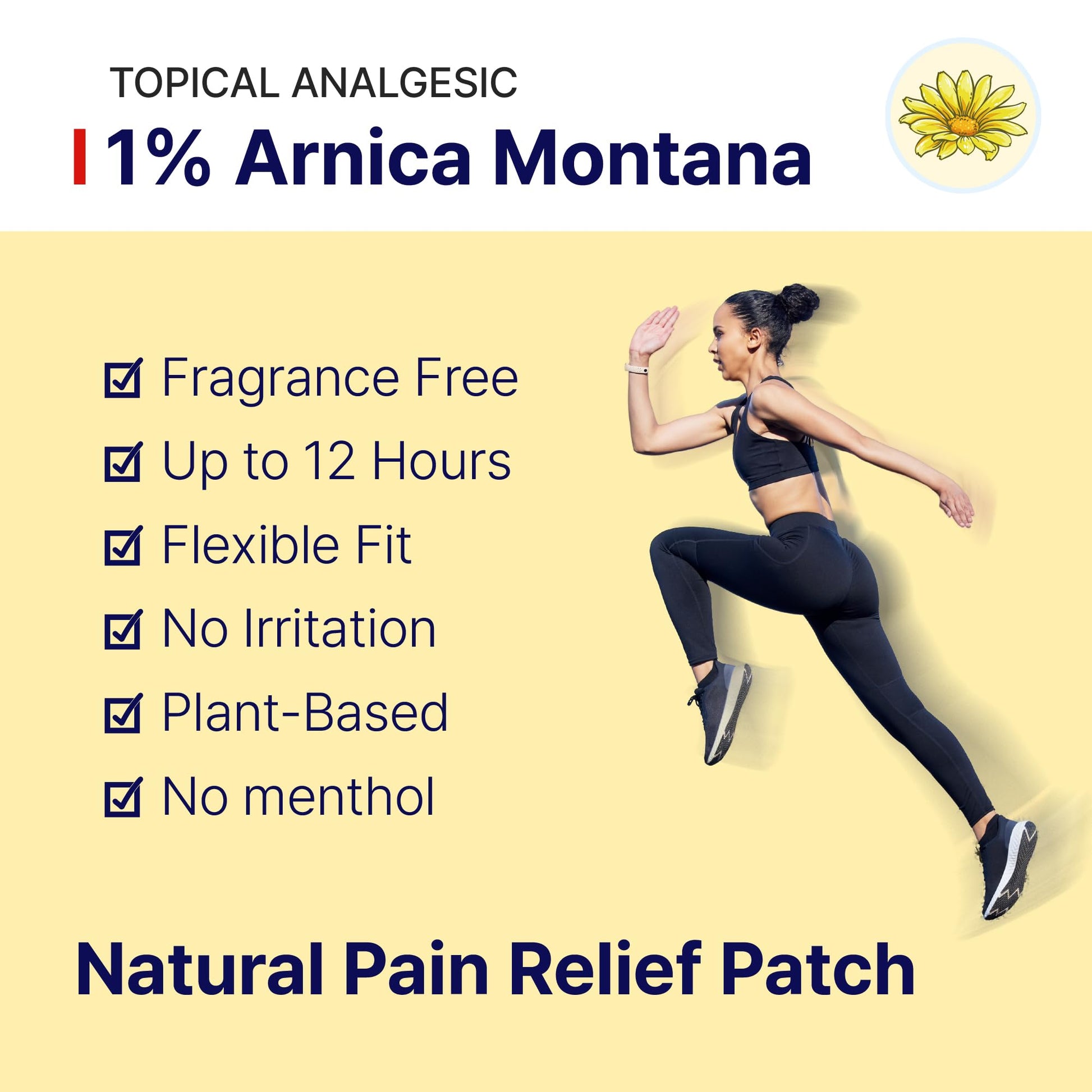 Arnica Hydrogel Pain Relief Patches | Natural Relief for Muscle, Joint, Bruises & Swelling | Flexible, Non-Greasy & Long-Lasting | Great for Back, Knee & Neck Pain (3.9"x4.7", 10, Count) Wooshin Labottach Au supplements