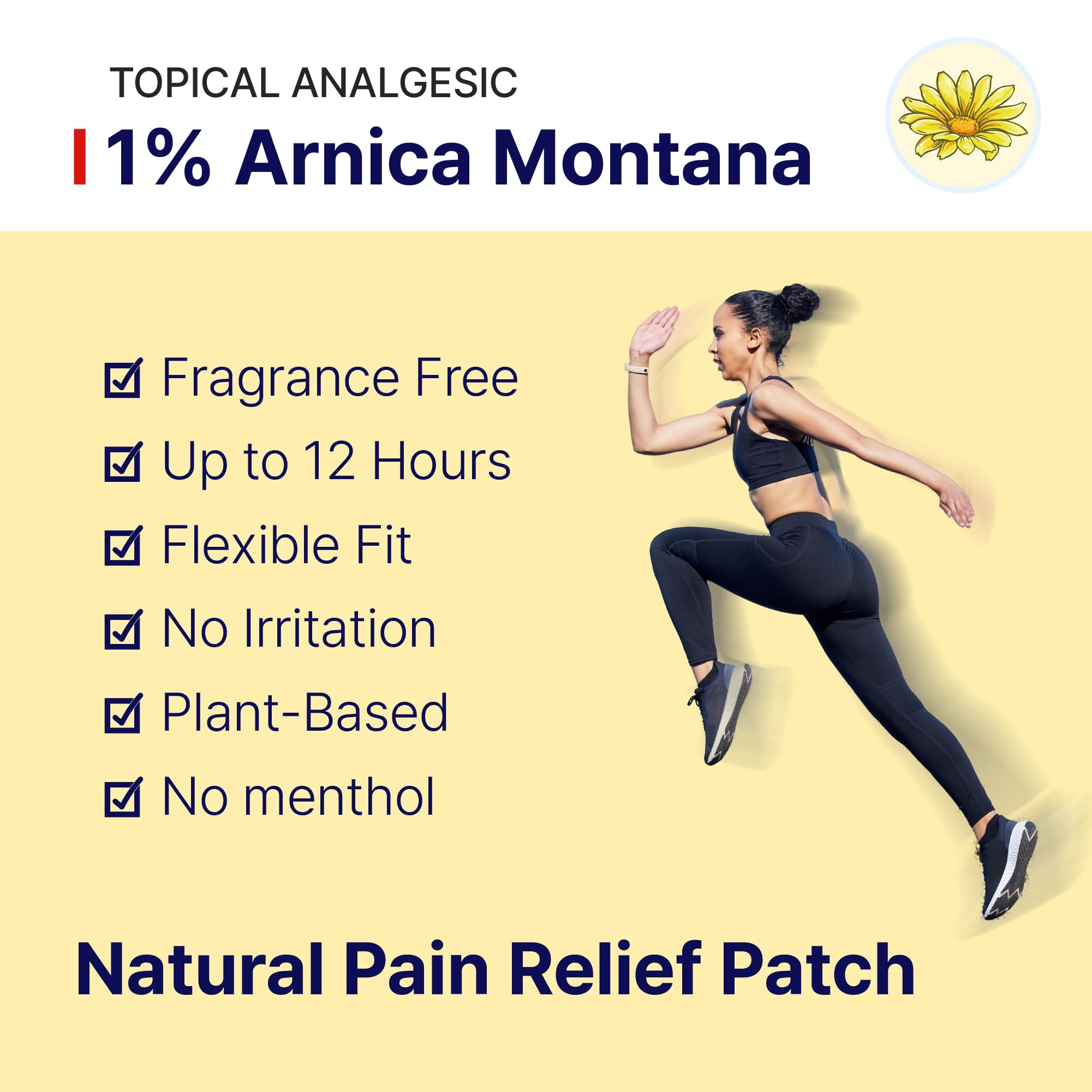 Arnica Hydrogel Pain Relief Patches | Natural Relief for Muscle, Joint, Bruises & Swelling | Flexible, Non-Greasy & Long-Lasting | Great for Back, Knee & Neck Pain (3.9"x4.7", 10, Count) Wooshin Labottach Au supplements