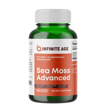 INFINITE AGE 1250mg Sea Moss Advanced Superfood Capsules, 60 Count - High-Potency, Vegan, Made in The USA - Irish Seamoss, Bladderwrack, Burdock Root - Overall Health, Immunity Support INFINITE AGE Au supplements