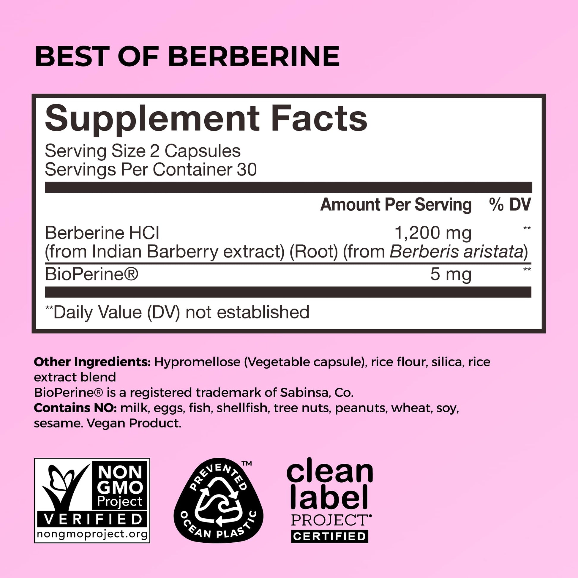 HUM Best of Berberine Supplement 1200mg, Pure Potency for Metabolic Wellness, Gut Health, Pure Berberine Supplements Enhanced with BioPerine for Maximum Absorption, 60 Capsules HUM Au supplements