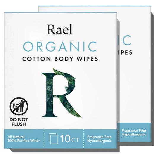 Rael Body Wipes, Organic Cotton Wipes for Women - Unscented Body Wipes, Individually Wrapped RaelAU supplements