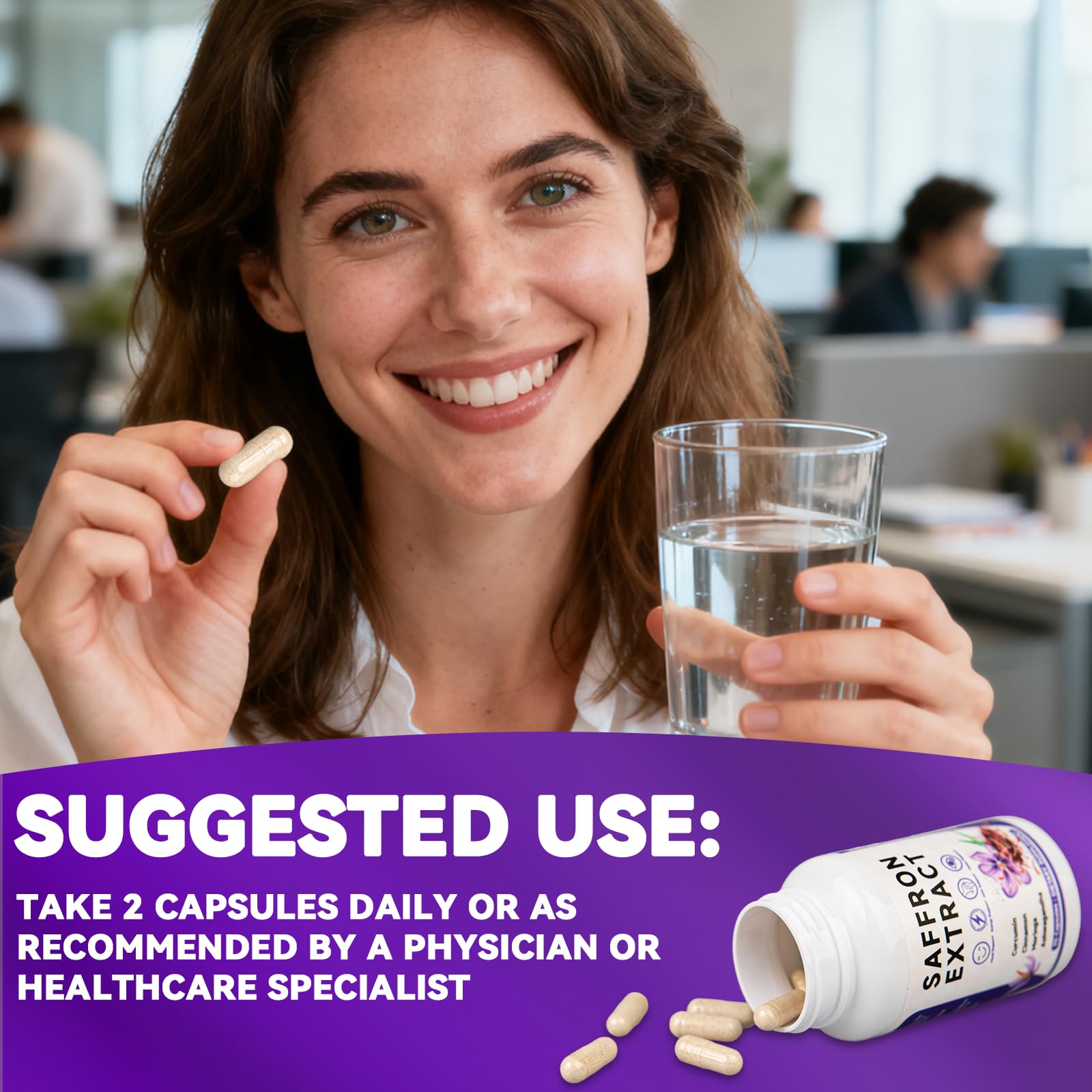 Happy Saffron Supplements, 100mg Saffron Extract, Saffron Blend with Turmeric & Ashwagandha, Supports Mood, Focus, and Energy Boost, 90 Capsules Mosslly Au supplements