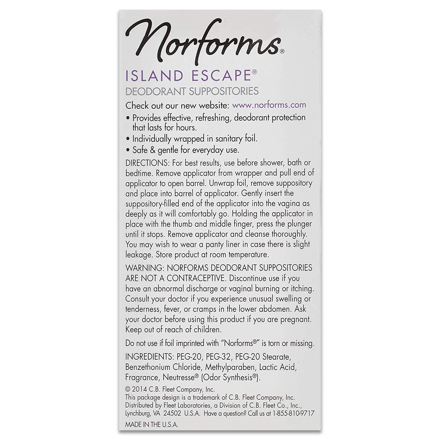 Norforms Feminine Deodorant Suppositories, Long Lasting Odor Control, Island Escape Scent, 12 Count Norforms Au supplements