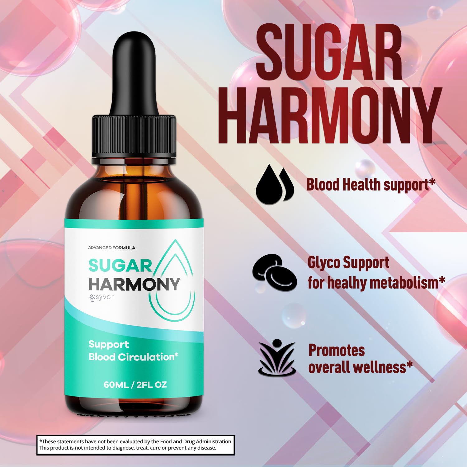 (2 Pack) Sugar Harmony Drops, Official SugarHarmony Liquid Drops with All Natural Ingredients, Advanced Formula Support Supplement with Maximum Strength Premium Vitamins for Women & Men (60 Servings) Syvor Au supplements