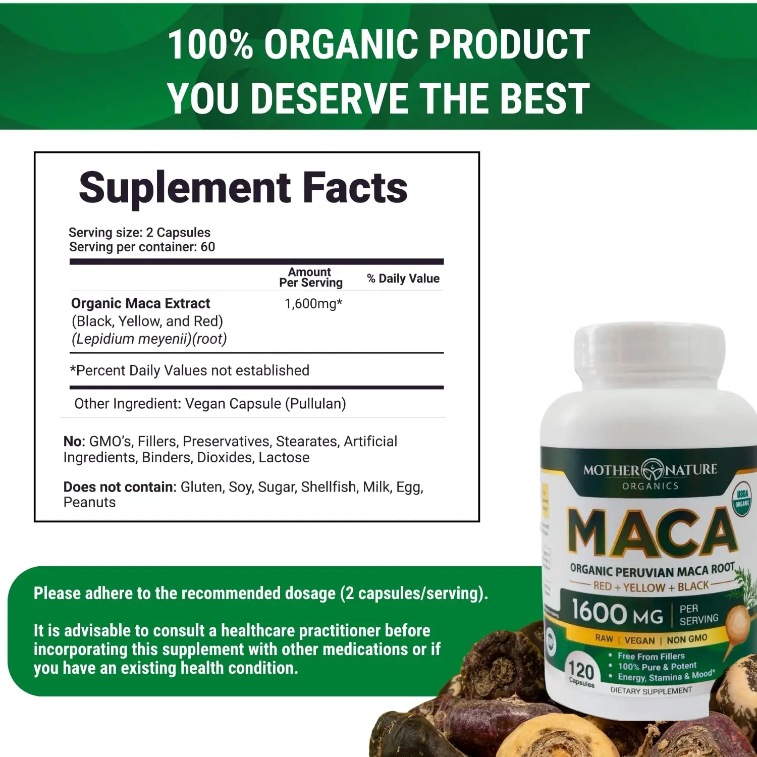 Powerful Maca Blend for Men – Black, Red & Yellow Maca Capsules | Supports Energy, Stamina & Endurance | Promotes Hormonal Balance & Vitality Mother Nature Organics Superfoods for Organic Living Au supplements