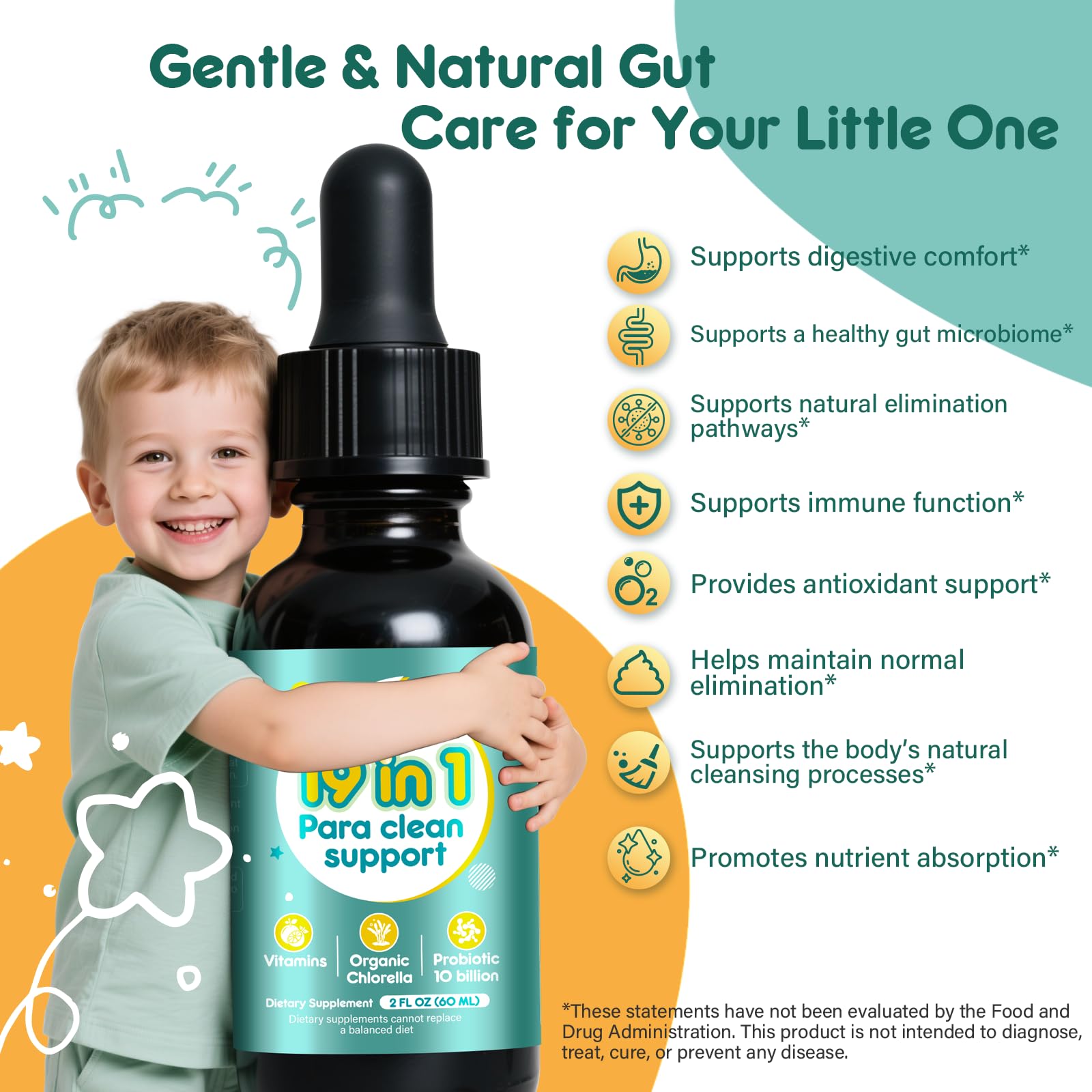 Tatavonix 19 in 1 Herbal Gut Cleanse Drops – Wormwood, Black Walnut, Chlorella 250mg, 10B Probiotics, Clove & Oregano – Liquid Detox Support for Adults & Kids, Alcohol-Free, 4oz Tatavonix Au supplements