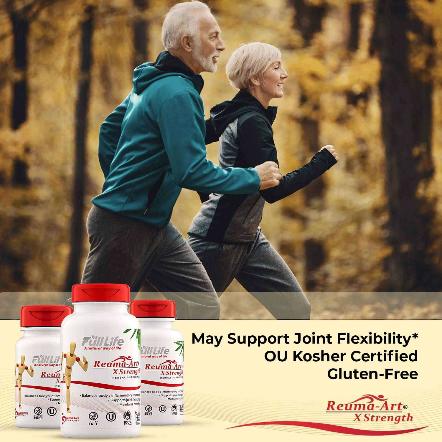 Full Life Reuma-Art X Strength – 400 mg Herbal Supplements - Supports Joint Flexibility – 180 Veggie Capsules Full Life Au supplements