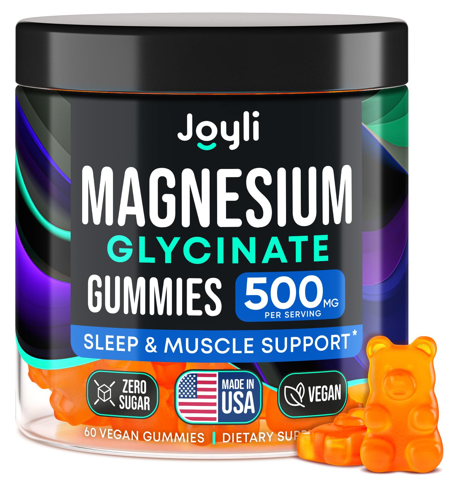 Magnesium Glycinate Gummies for Adults 500mg - Chewable Magnesium Glycinate for Kids Sleep, Glicinato De Magnesio para Mujeres, 60 Count JOYLI Nutrition Au supplements