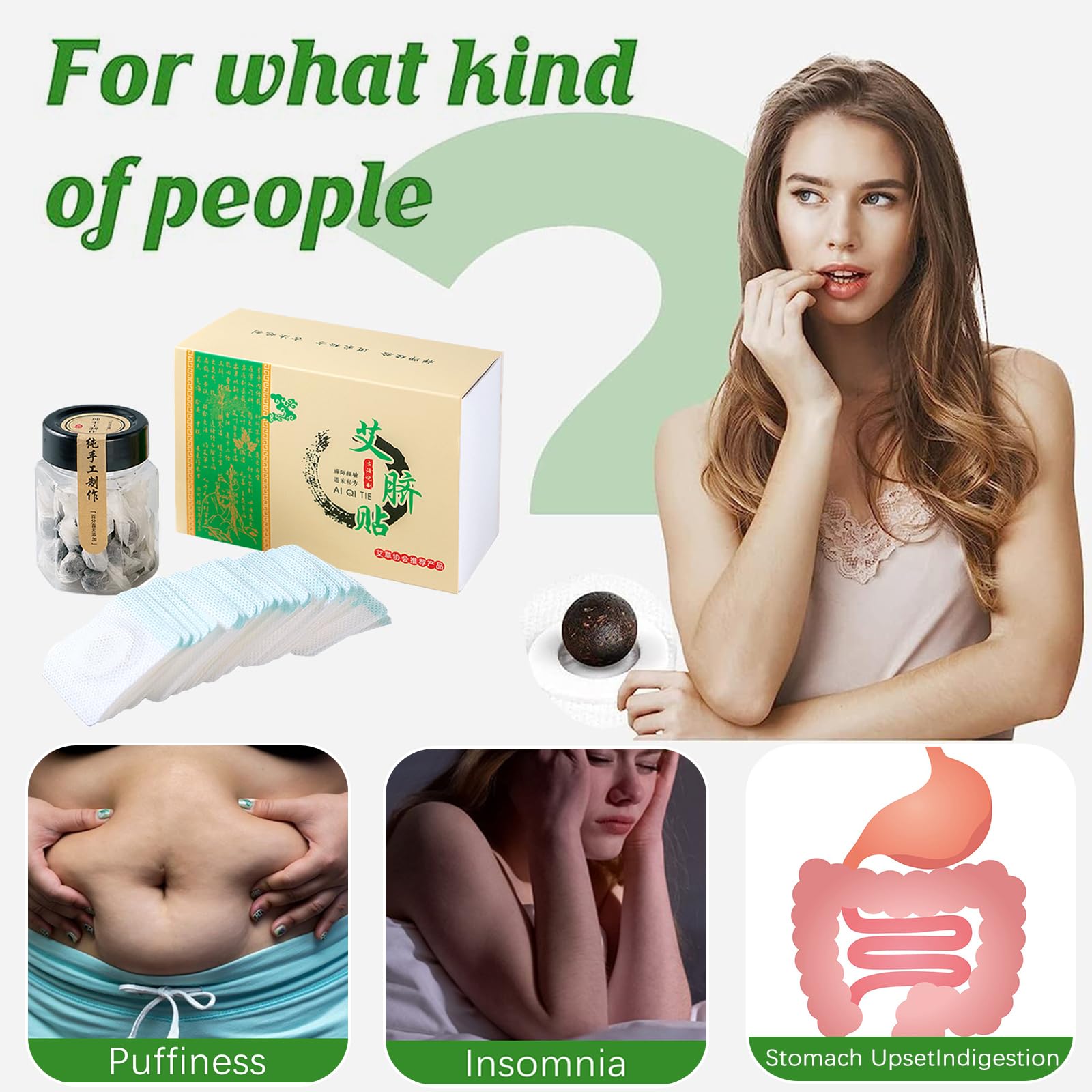 Mugwort Belly Patch,30Pcs Natural Wormwood Essence Pills and 30Pcs Belly Sticker, Moxa Hot BENJEN Au supplements