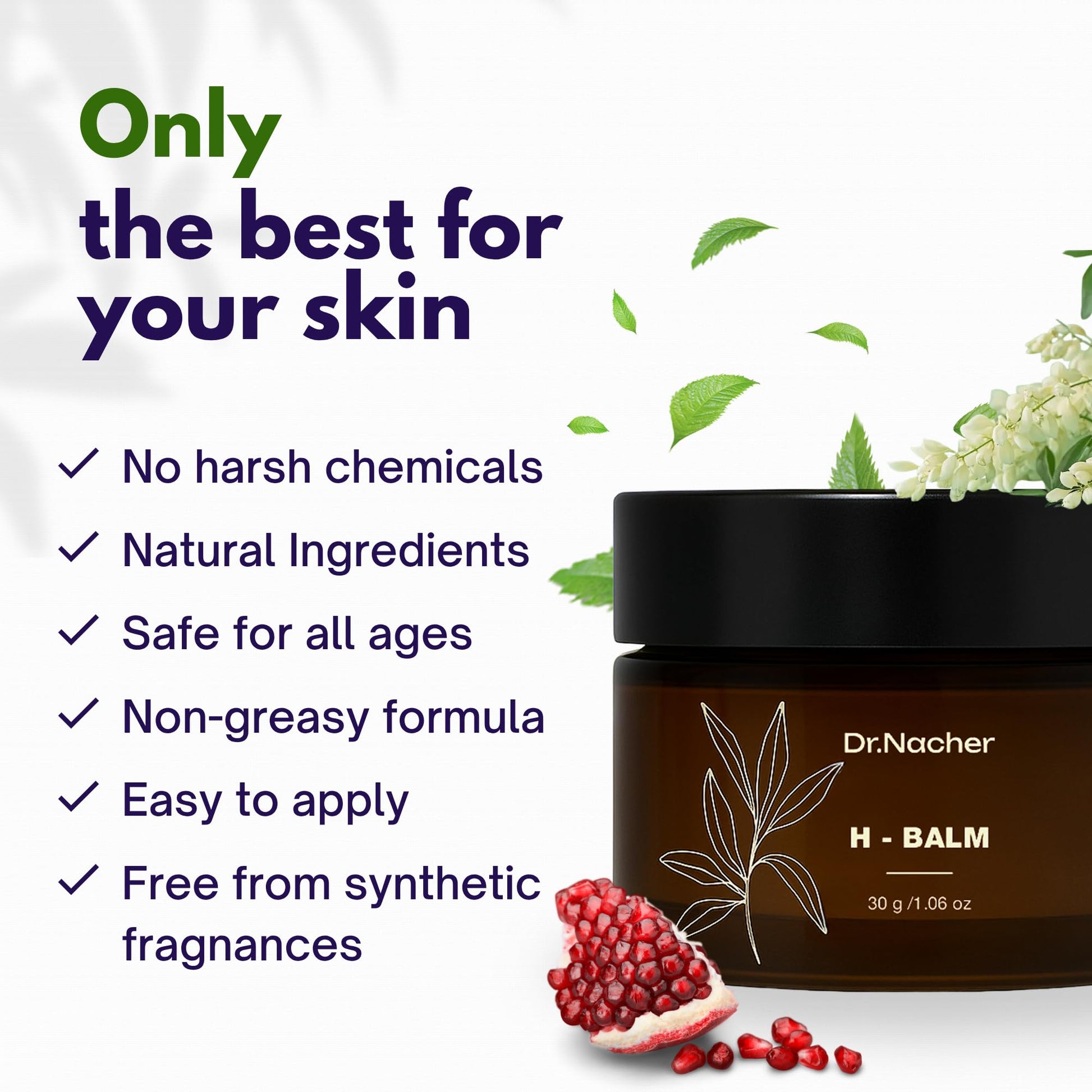 Dr. Nacher H-Balm. Rectal Natural Balm for Fissure, Hem Related discomfort. with Sophora & 12 Herbal Extracts. Soothes Irritation. Fast-Acting. Safe for Sensitive Areas and Postnatal. for Men & Women Dr. Nacher Au supplements