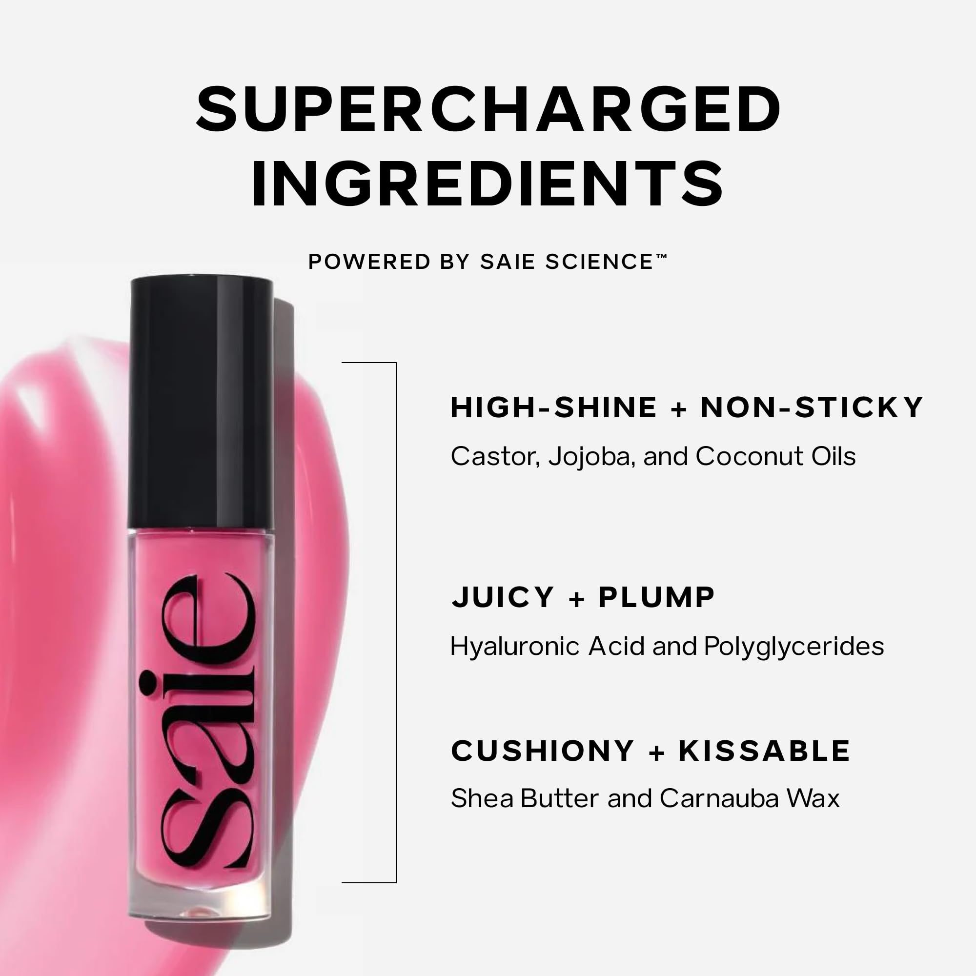 Saie Dewy Glow Duo - Dew Liquid Blush - (.40 oz, Flirty), Glossybounce Lip Gloss-Oil Hybrid (.17 oz, Burst) - Hydrating, Vegan Makeup for Radiant Cheeks & Lips Saie Au supplements