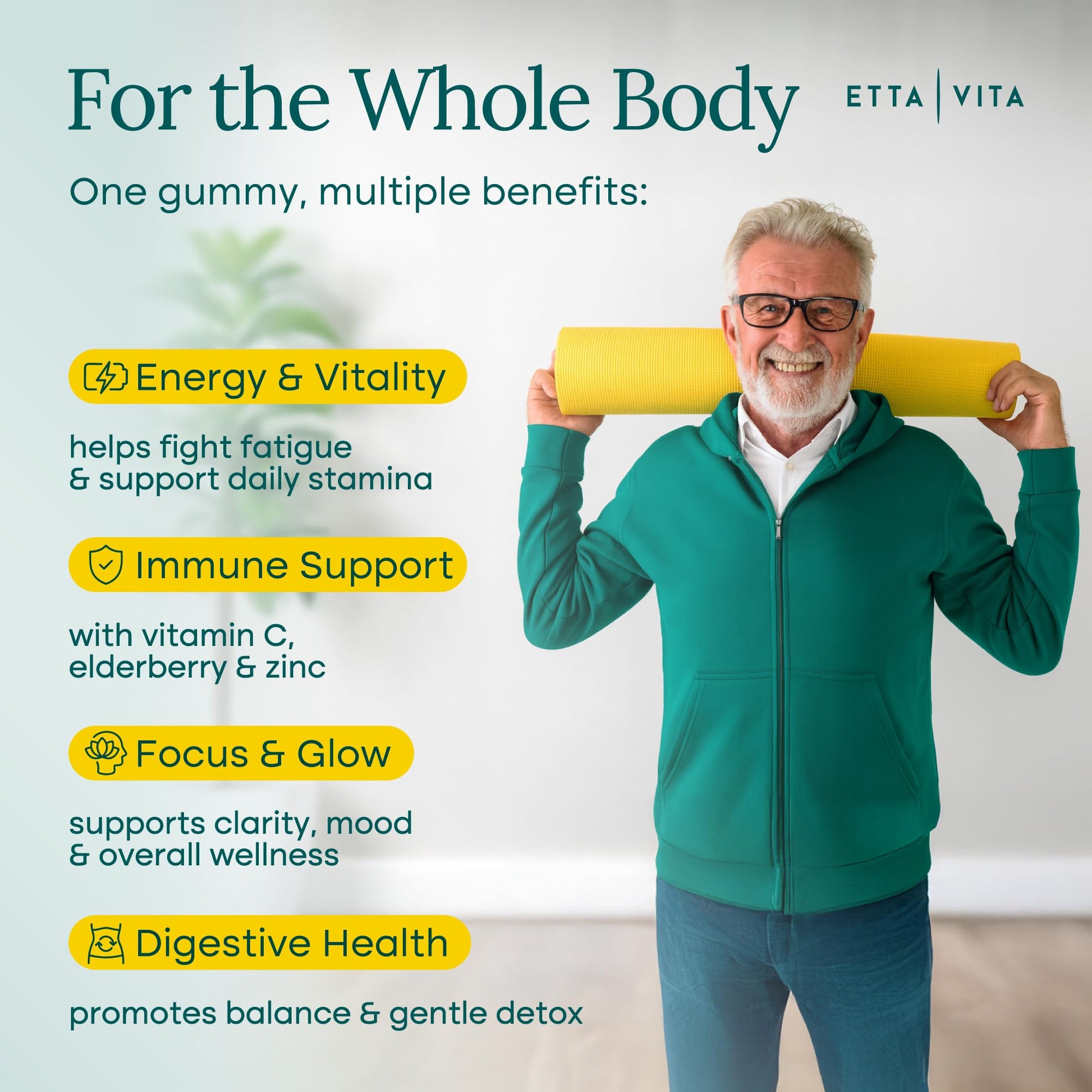 Everyday Debloat & Detox Sugar-Free Fruits and Veggies Gummies - Energy Support with Superfood Fruit and VegetableSupplement (120 Chews) Cruelty-Free, Vegan, Gluten-Free, Fruit and Vegetable Vitamin Etta Vita Au supplements
