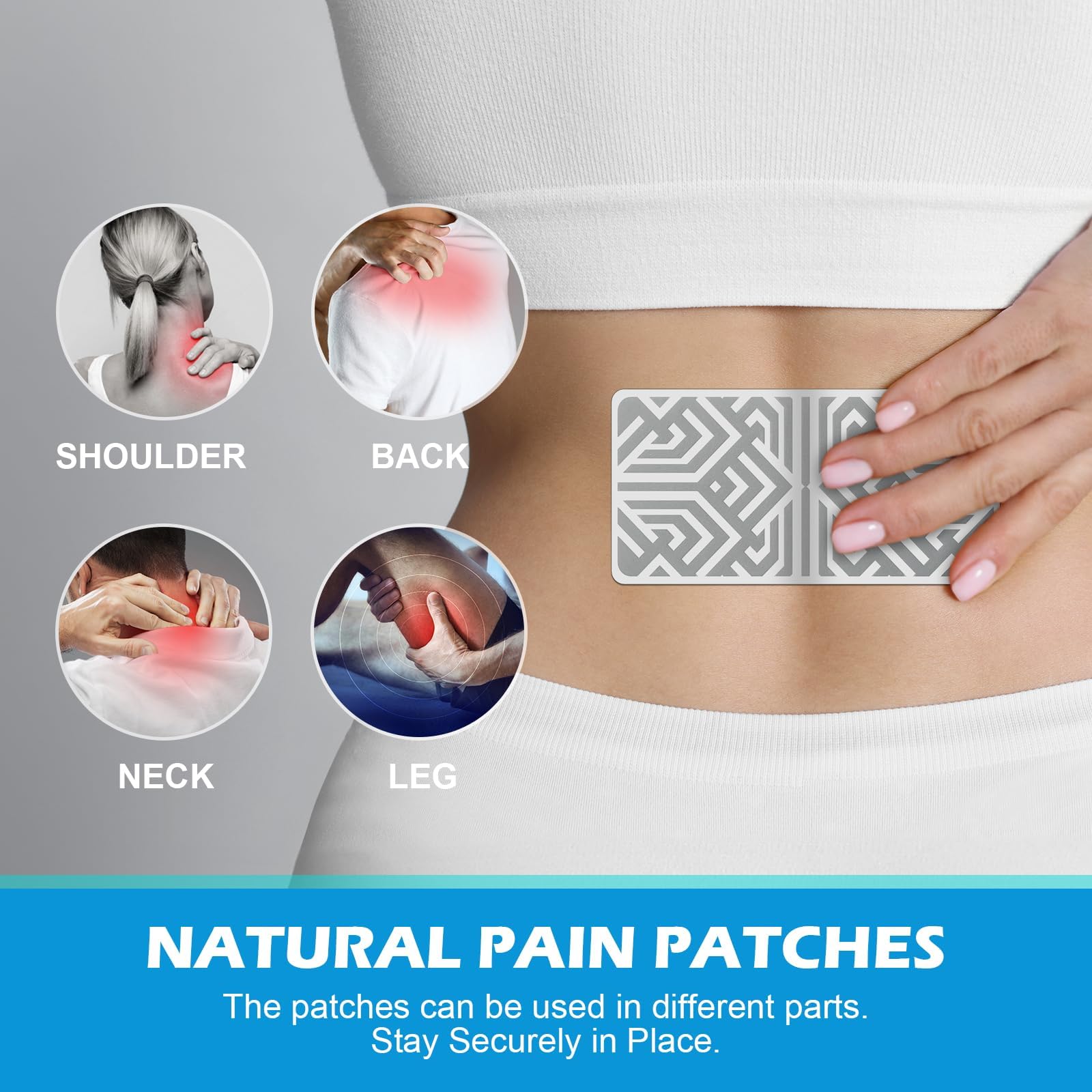 Reusable Pain Relief Patches for Sore Muscle, Includes 3 Adhesives, 1 Patch & 1 Carry Bag, Pain Patches for Neck, Back,Foot, Knee etc, Large&Fast Acting, Easy Adhesive Application Pain Patch-0304 SKAYAH Au supplements