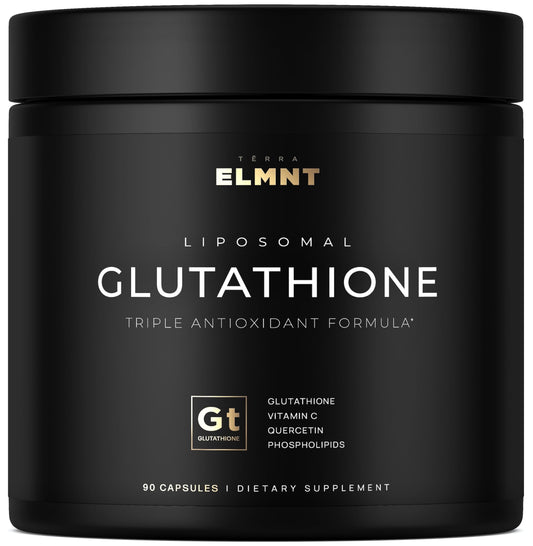 2150mg Super Liposomal Glutathione Supplement w. Vitamin C, Quercetin & Pure L Glutathione 2000mg Triple Action Formula Glutathione Liposomal Supplement TERRA ELMNTUS supplements