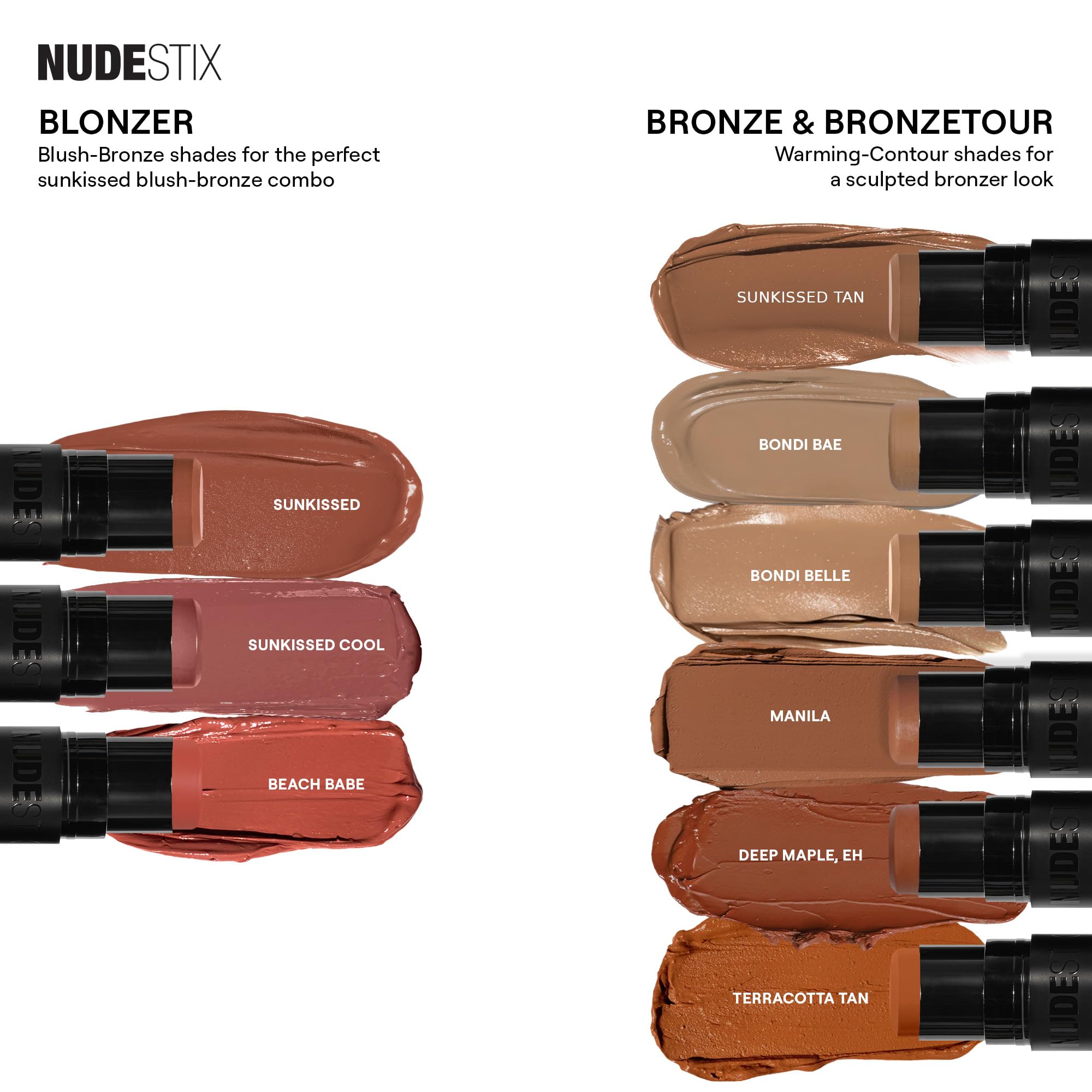 Nudestix Nudies Bronze All Over Matte Bronzing Stick – 3-in-1 Cream Bronzer for Cheeks, Eyes & Lips with Built-In Brush | Natural Contour & Sun-Kissed Glow | Bondi Bae Nudestix Au supplements