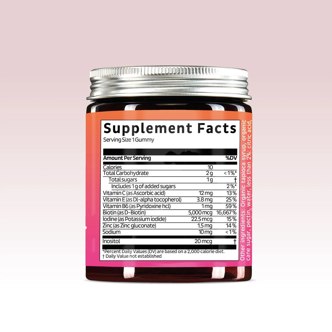 Biotin Gummies for Hair, Skin & Nails. 5,000 mcg High Potency Vegan Vitamins for Faster Hair Growth, Stronger Nails & Healthy Skin. with Vitamins C & E, 90 Gummies Bears with Benefits