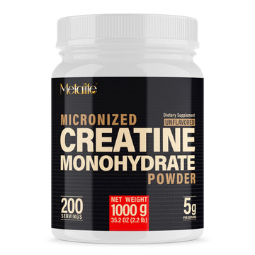 METALIFE 100% Pure Creatine Monohydrate Powder, Canada-Made, 1000 g (200 Servings) Micronized Powder, Muscle Growth, Unflavored, Ideal for Athletes & Fitness Enthusiasts, Third party lab tested, Vegan METALIFE Au supplements