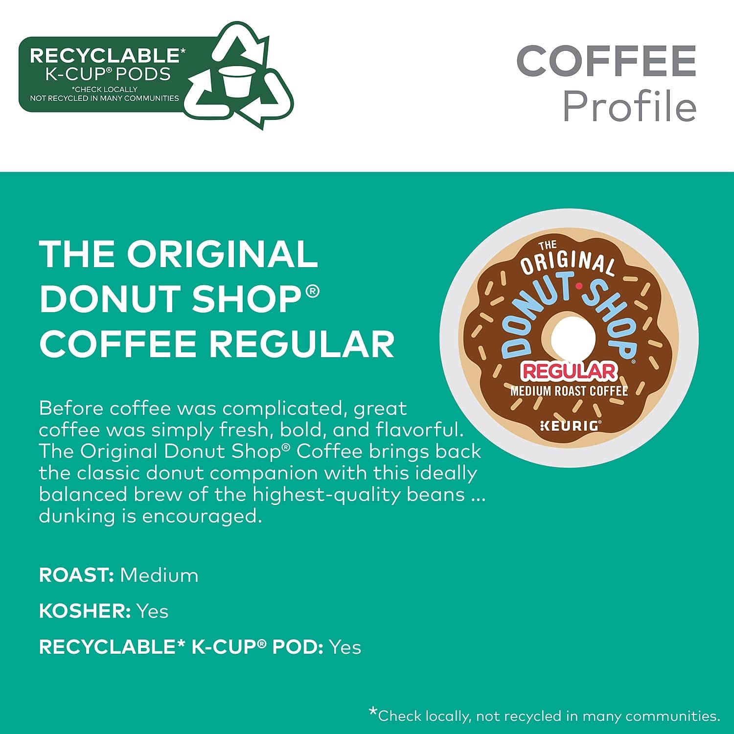 The Original Donut Shop Regular Keurig Single-Serve K-Cup Pods, Medium Roast Coffee The Original Donut Shop Au supplements