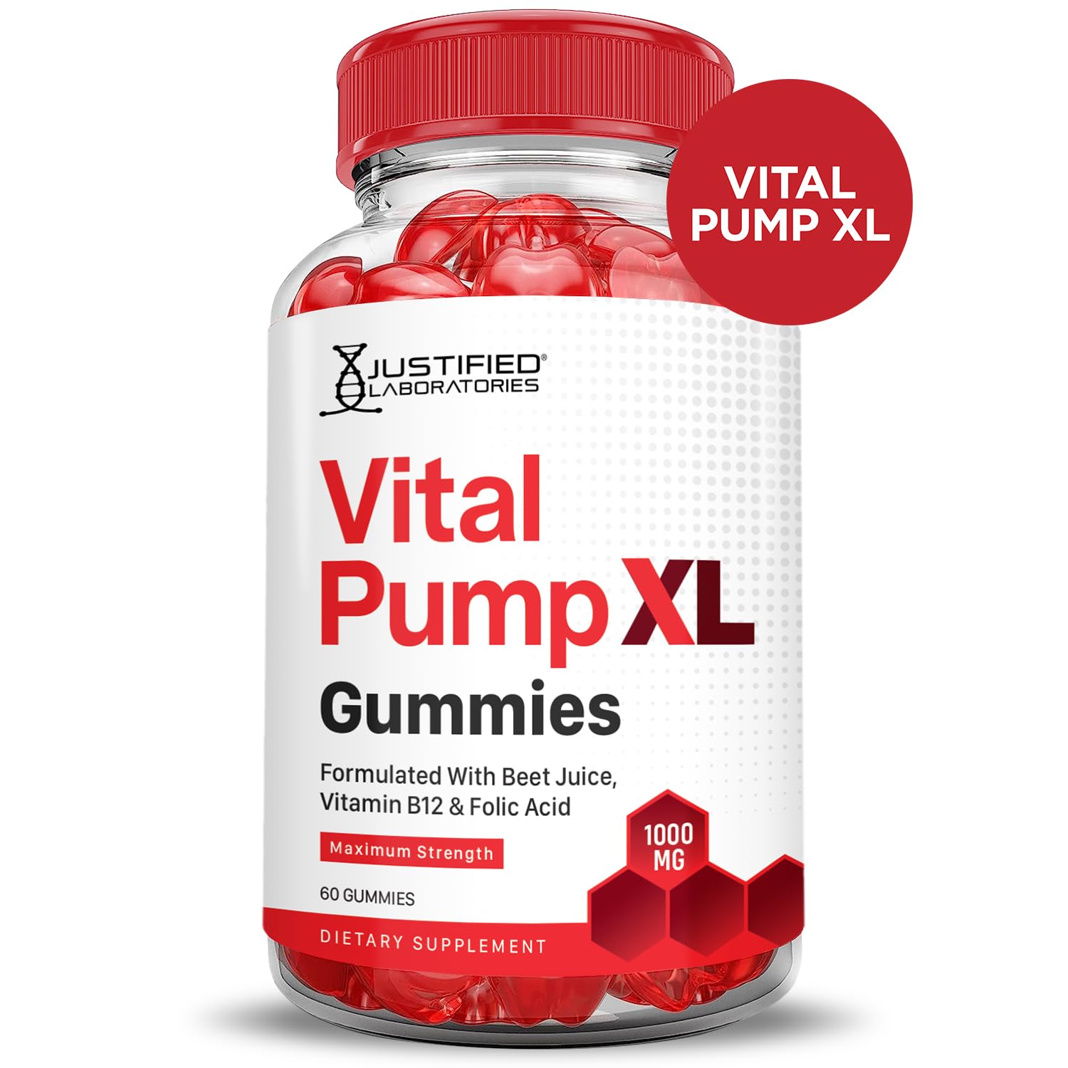 Justified Laboratories Vital Pump XL Performance Gummies 1000MG Advanced Formula Vital PumpXL Formulated with Beet Juice ACV Pomegranate Beet Powder B12 Vegan Non GMO 60 Gummys Justified Laboratories Au supplements