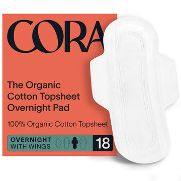 Cora Organic Pads | Ultra Thin Period Pads with Wings | Overnight Absorbency Cora Au supplements