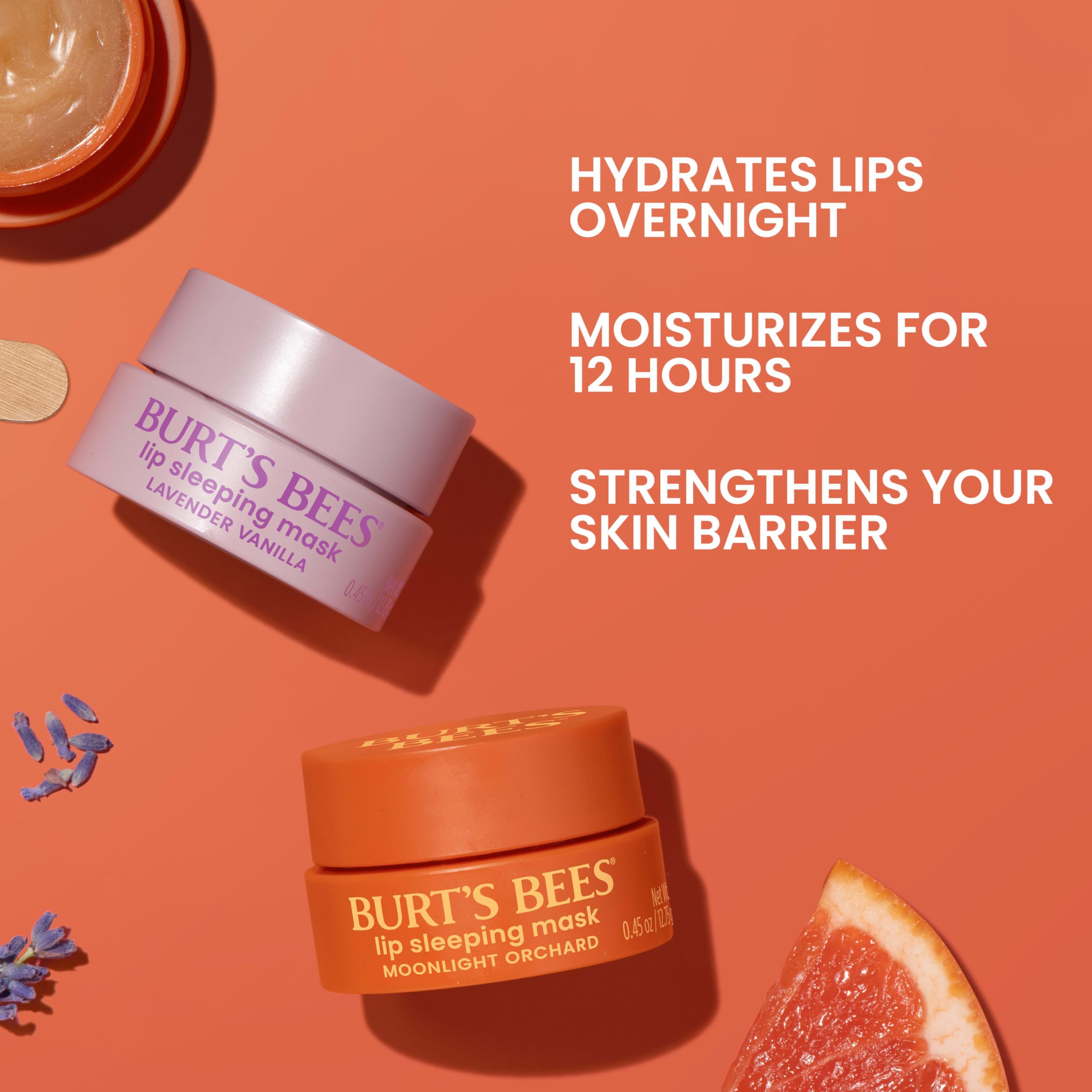 Burt’s Bees Lavender Vanilla Lip Sleeping Mask, With Hyaluronic Acid and Squalane Moisturizer To Instantly Hydrate Lips, Overnight Mask and Treatment, 0.45 oz. Burt's Bees Au supplements