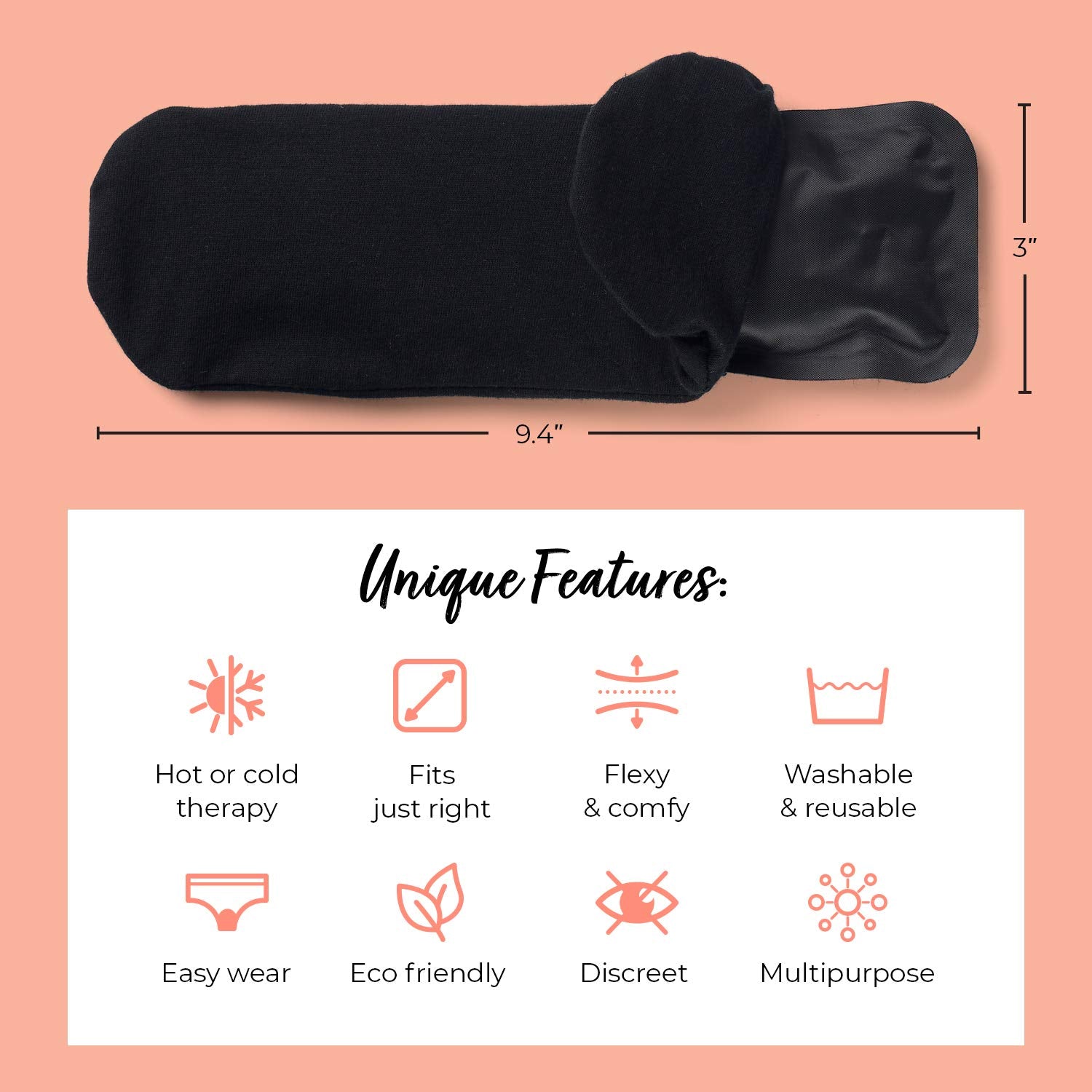 Pandabelle Hot & Cold Reusable Perineal Ice Pack with 4 Washable Cotton Sleeves & Carry Bag for Postpartum Perineal Pain, Hemorrhoids, C-Section Scar, Breastfeeding, Post-Waxing Hair Removal & More PANDABELLE Au supplements