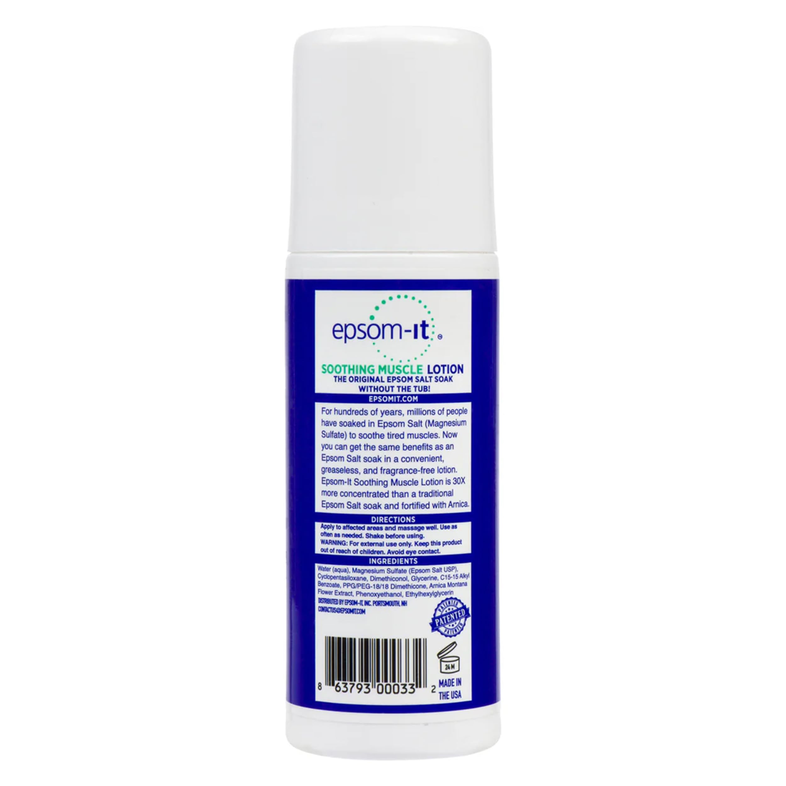 Epsom-It Soothing Muscle Lotion - Roll On Epsom Salt Lotion with Arnica for Muscle Stiffness, Leg, Knees and Feet Discomfort, Topical Magnesium Cream, 3oz EPSOM-IT Au supplements