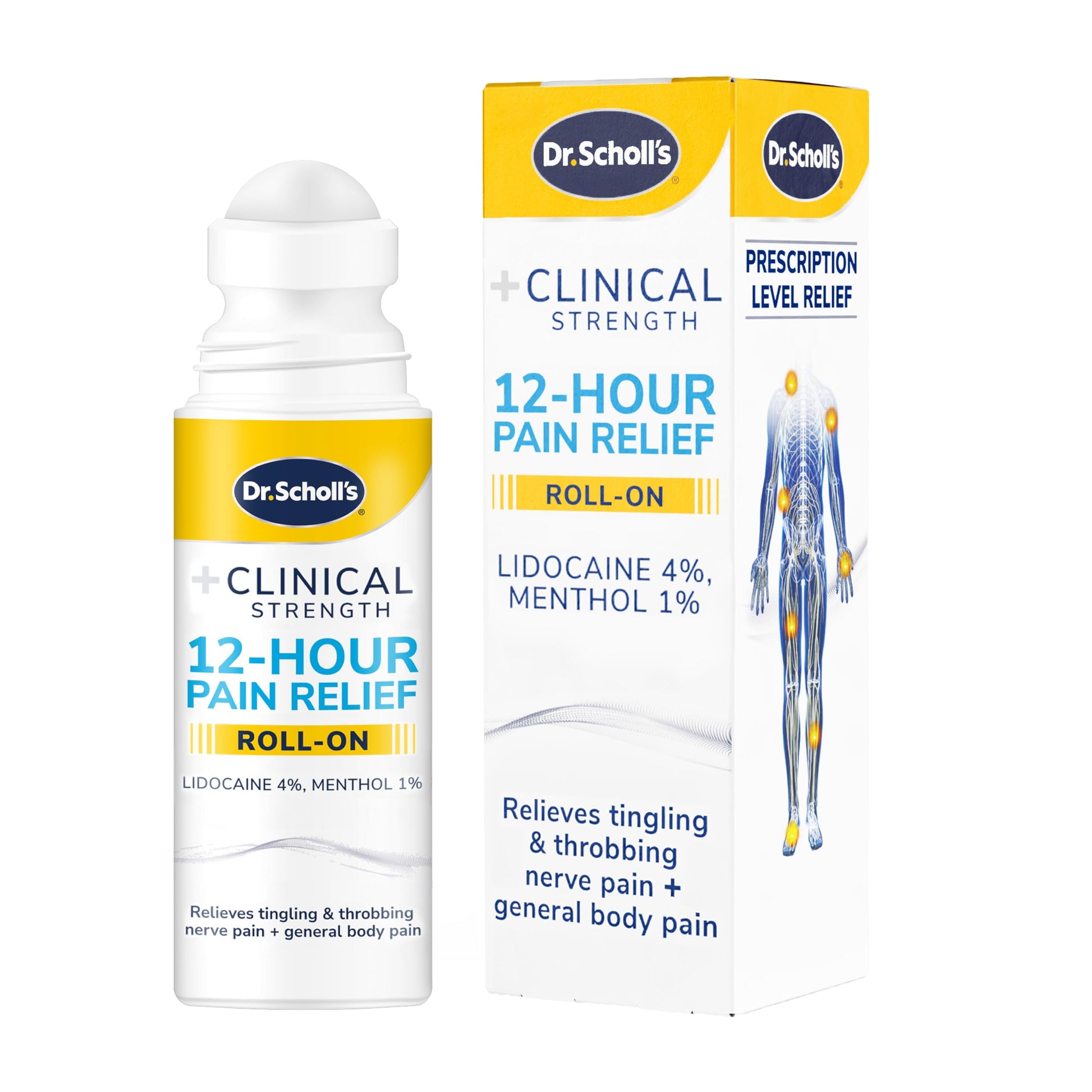 Dr. Scholl’s Clinical Strength 12-Hour Pain Relief Liquid Roll-On, 3 oz - 4% Lidocaine for Powerful Numbing, Instant Cooling Pain Relief with Menthol, Added Urea, Use on Hands, Feet, Neck, Back & Legs Dr. Scholl's Au supplements