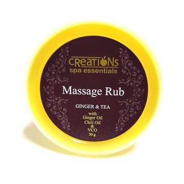 Creations Spa Essentials Massage Rub, Ginger & Tea, 50g (Yellow) (1) Creations Spa Essentials Au supplements