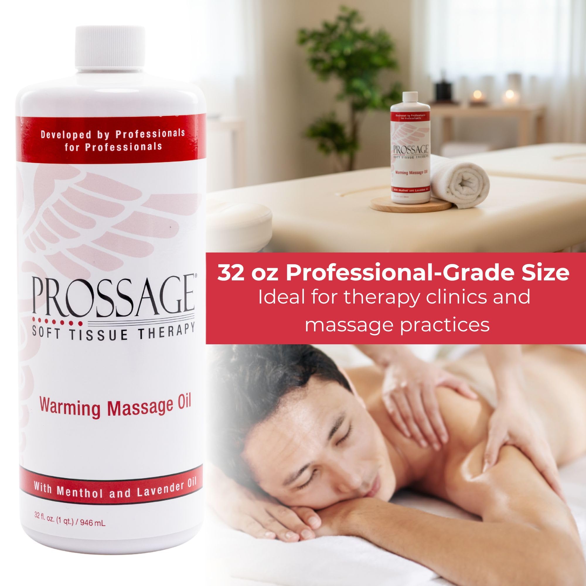 Prossage Heat Warming Relief Massage Oil for Therapuetic Massages, Deep Tissue Massages, and Aromatherapy, Topical Reliever, 32 Ounce Bottle Prossage Au supplements