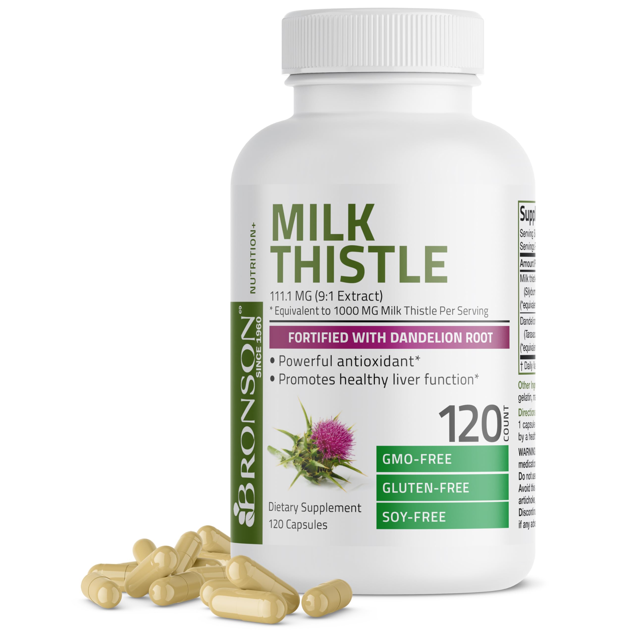 Bronson Milk Thistle Silymarin Marianum & Dandelion Root Liver Health Support Bronson Au supplements