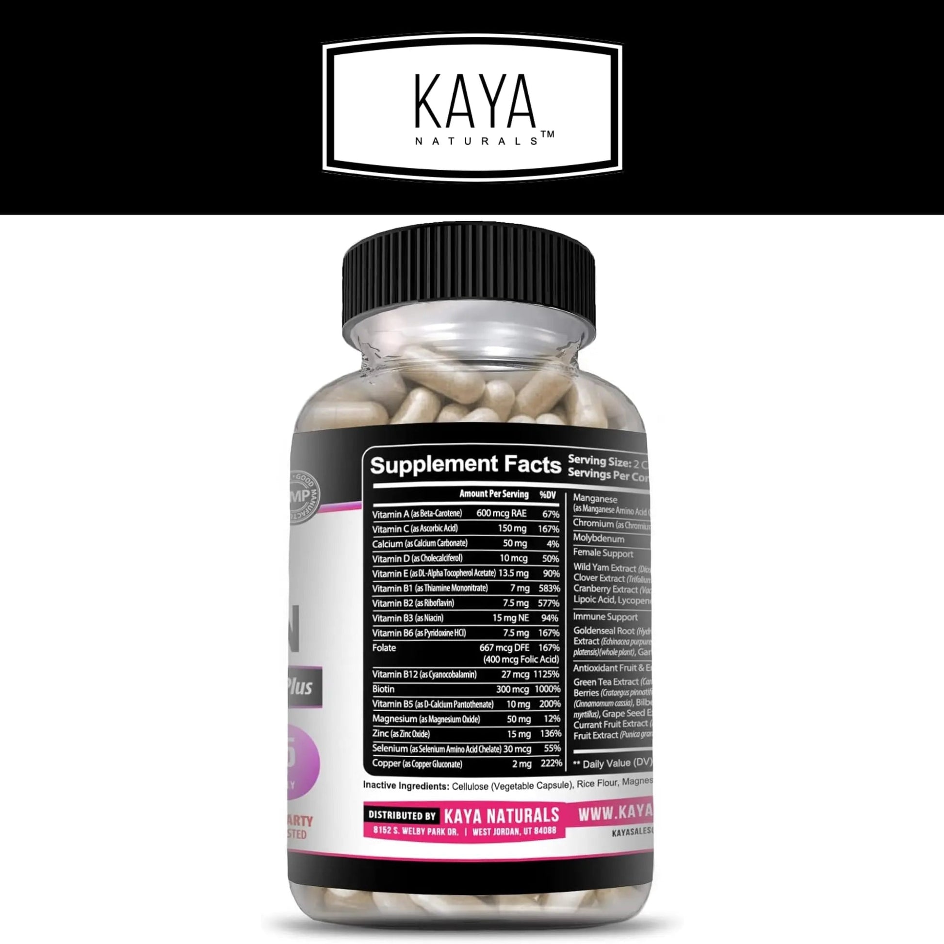 Kaya Naturals Women's Multivitamin, Overall Healthy Antioxidant, and Immune Support, Vitamins A, D, C, E, Biotin Kaya Naturals Au supplements