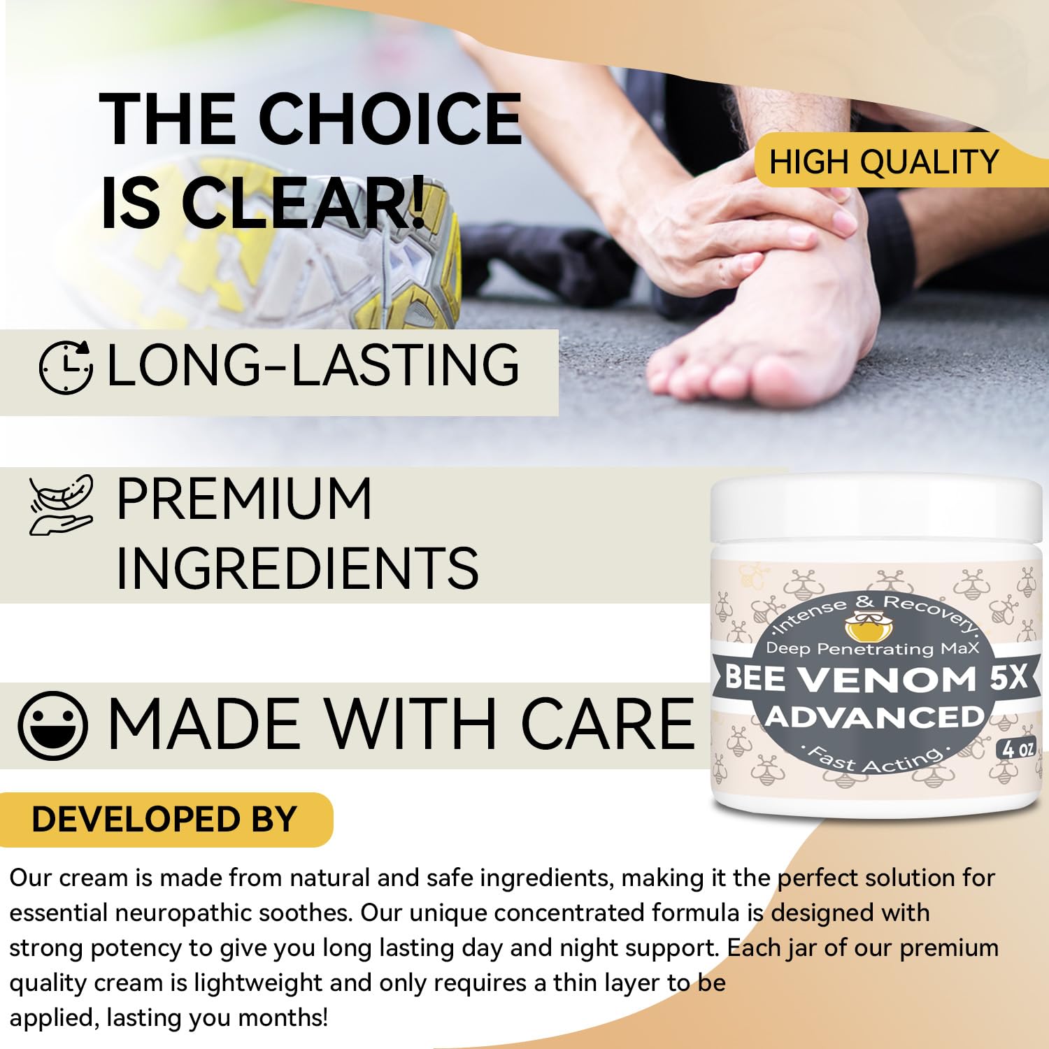 AEROMAXX Organic Bee Venom Muscle Joint Cream, 10x Maximum Caring Ointment, Soothe Shoulder, Back, Neck, Hands, Knuckles, Elbows, Feet, Leg, Knees, Ankle, Meniscus, for Adults, Elderly AEROMAXX Au supplements