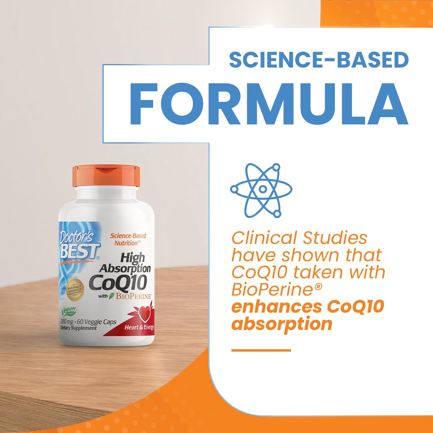Doctor's Best High Absorption CoQ10 with BioPerine Gluten Free Naturally Fermented Doctor's BESTUS supplements