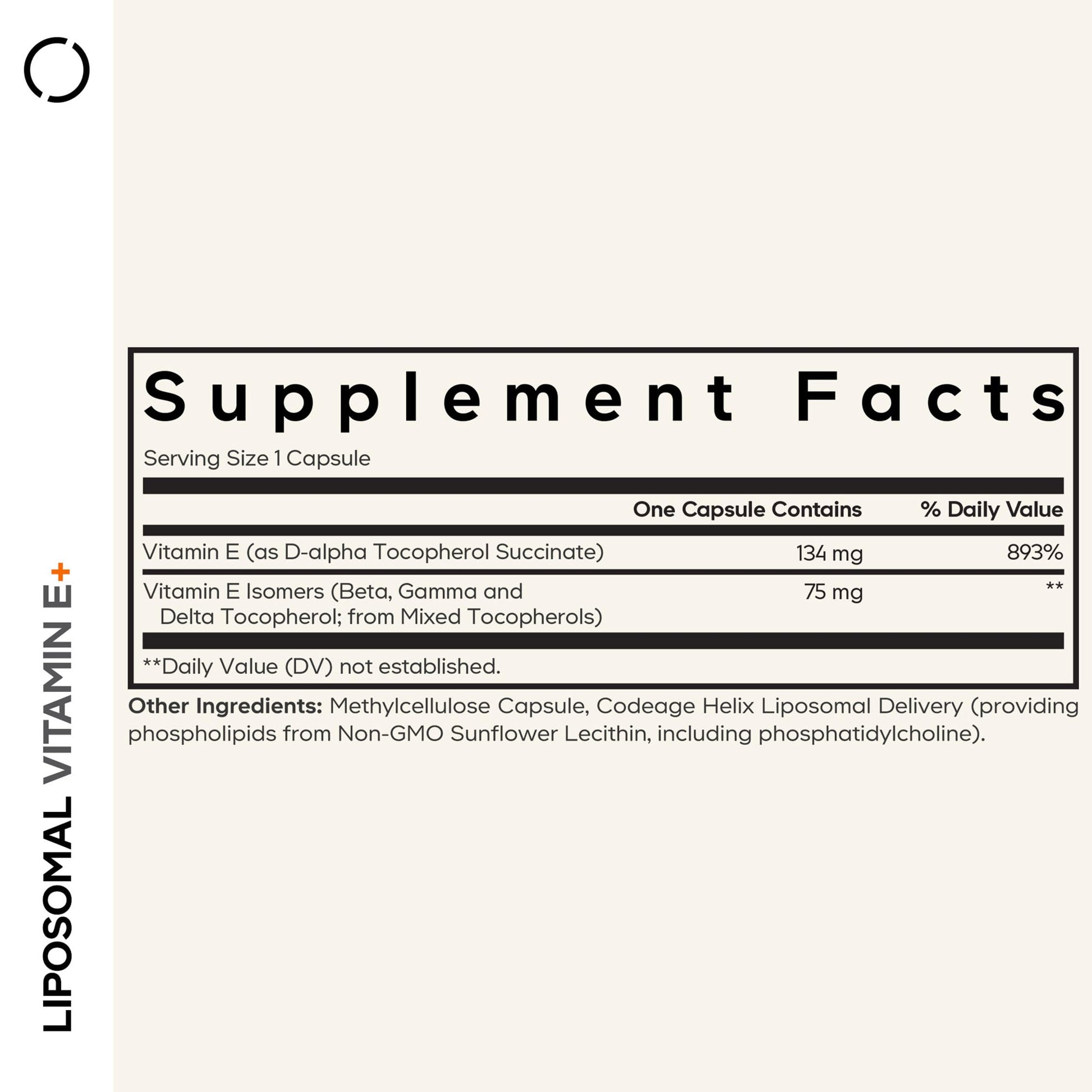 Codeage Liposomal Vitamin E Supplement - All Vitamin E Tocopherols - 3-Month Supply - Alpha Tocopherols, Beta, Gamma, and Delta - Liposomal Mixed Tocopherols - Non-GMO Phospholipid - 90 Capsules Codeage Au supplements