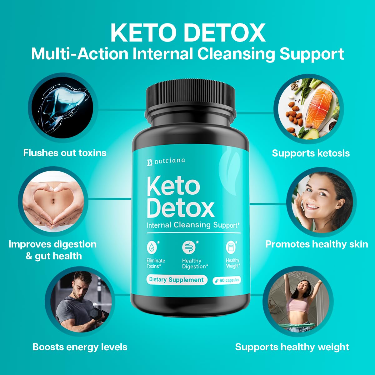 Nutriana Keto Detox Cleanser - Weight Loss Keto Pills Liver Supplement for Men & Women Nutriana Au supplements