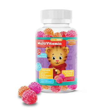 Daniel Tiger - Kids Multivitamin Gummies (60 Gummy Bottle) Toddler 2+ & Kids Vitamins - 12 Essential Vitamins & Minerals to Support Bone Health, Energy Vital+Boon Au supplements