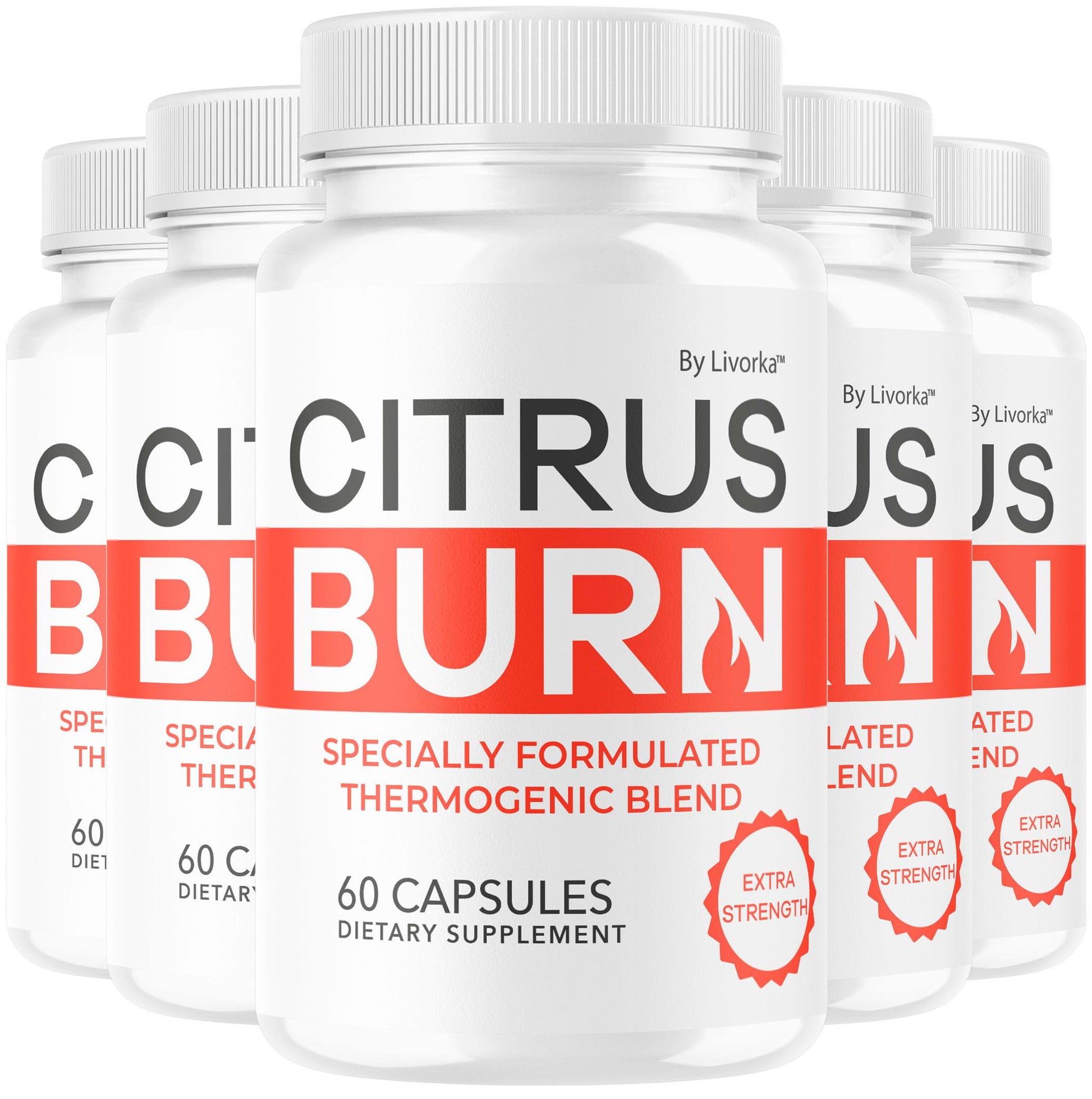 (5 Pack) Citrus Burn Capsules - Official CitrusBurn Pills Supplement Support All Natural Ingredients Advanced Formula Premium Multivitamin for Overall Health & Wellness, 300 Capsules for 5 Months LIVORKA Au supplements
