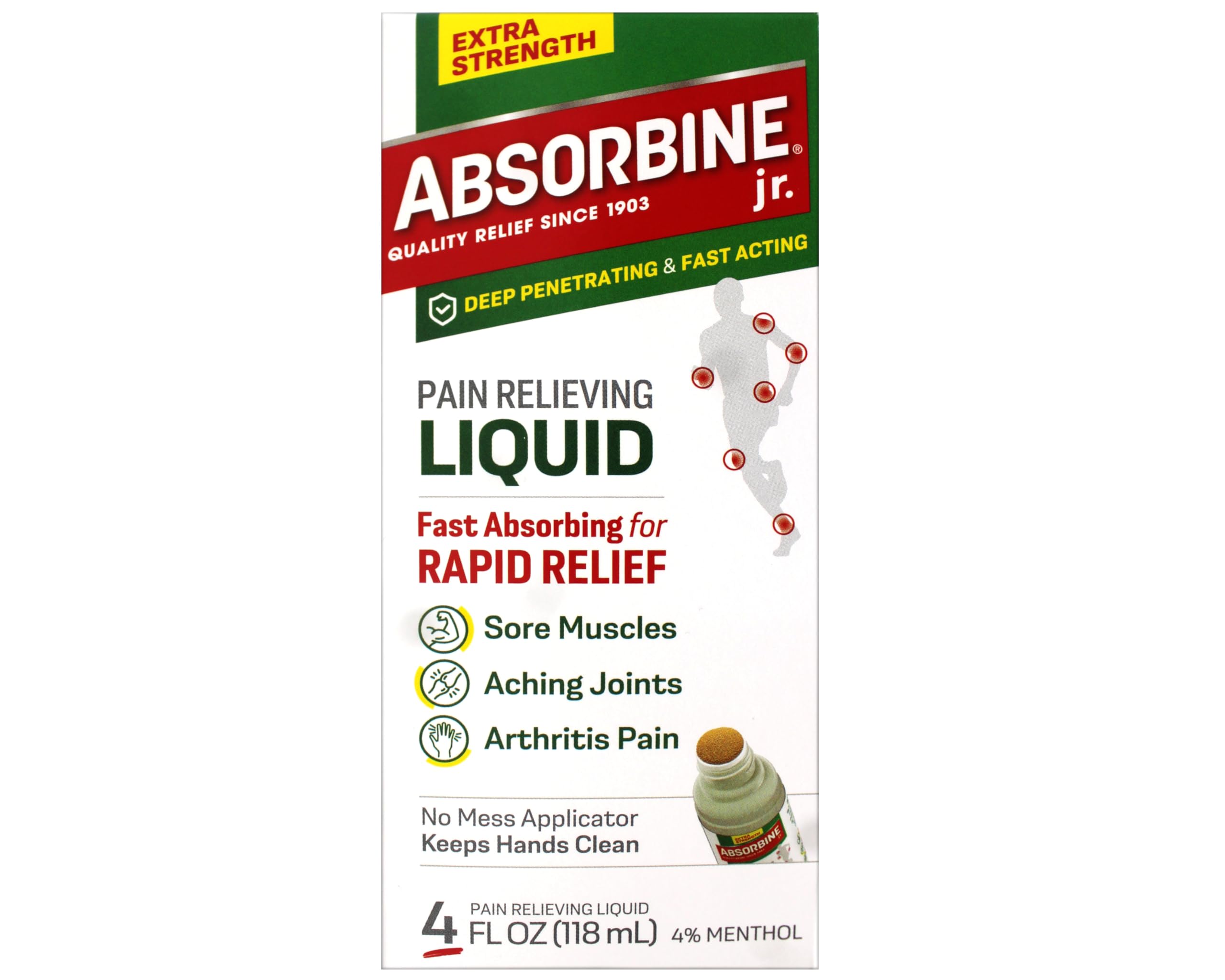 Absorbine Plus Pain Relieving Liquid - 4 oz, Pack of 6. ABSORBINE JR. Au supplements