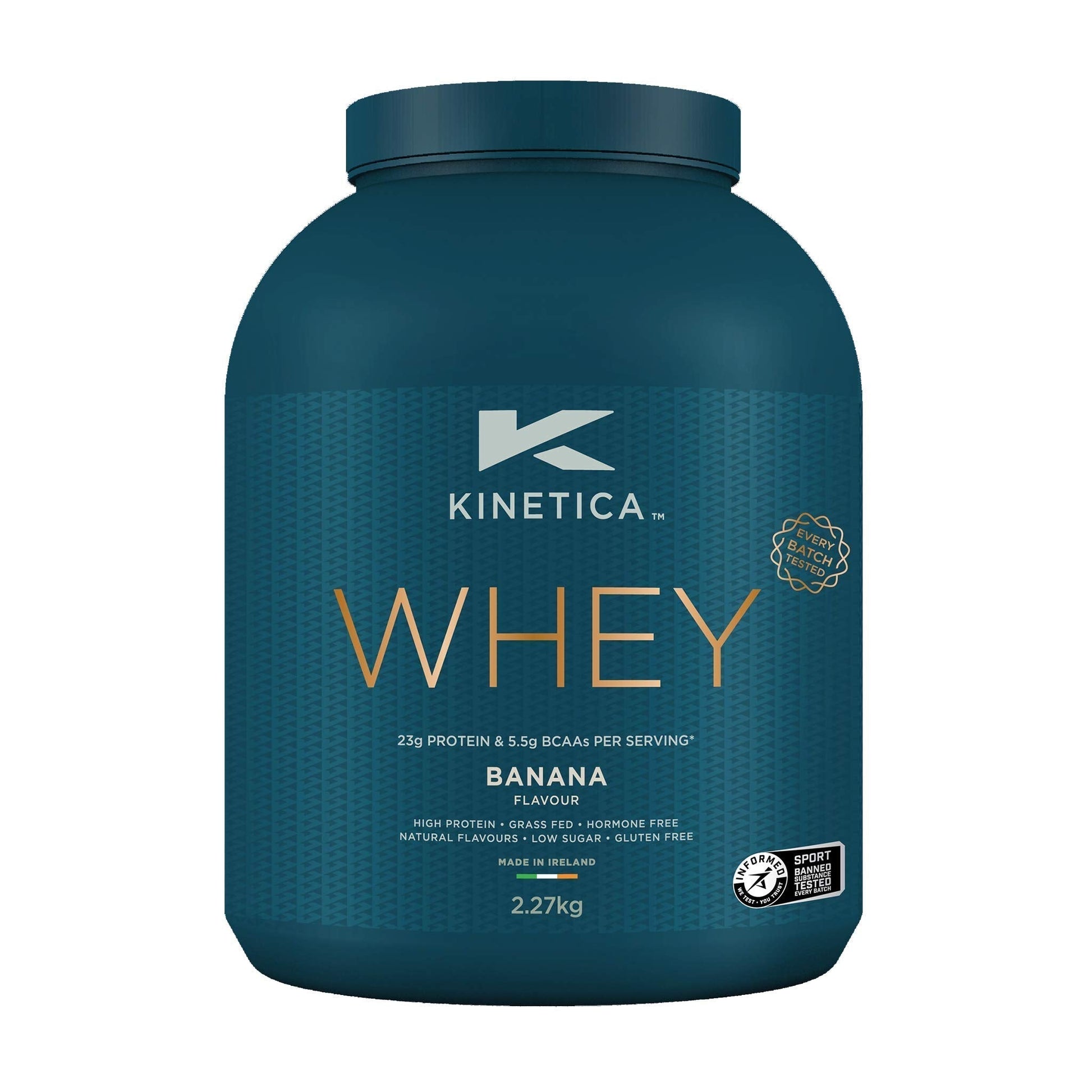 Kinetica Banana Whey Protein Powder | 2.27kg | 23g Protein per Serving | 76 Servings Kinetica Au supplements