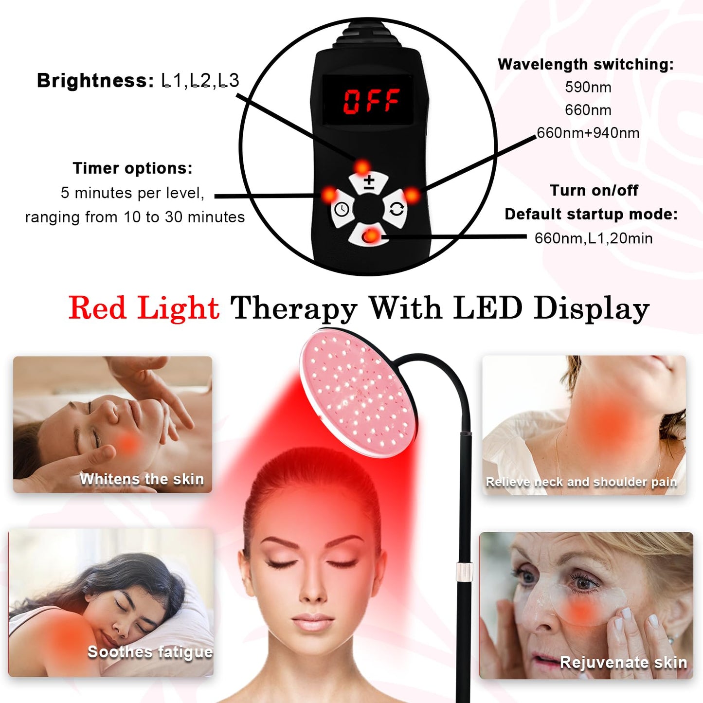 Akarishin Red Light Therapy Lamp - Boost Skin Vitality and Ease Muscle Soreness with Adjustable Stand AkarishinUS supplements